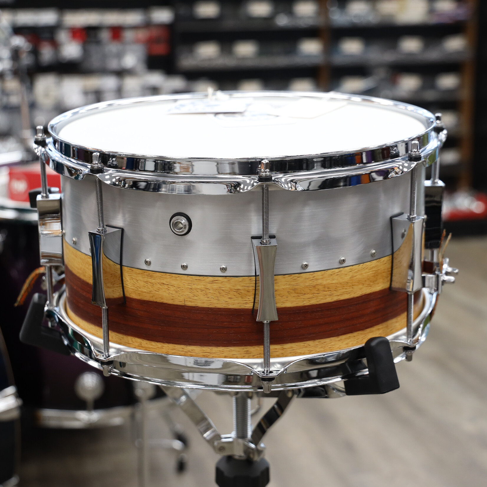 Pork Pie Pork Pie 7x13" Hybrid Shell Aluminum/Maple (Padauk Veneer)