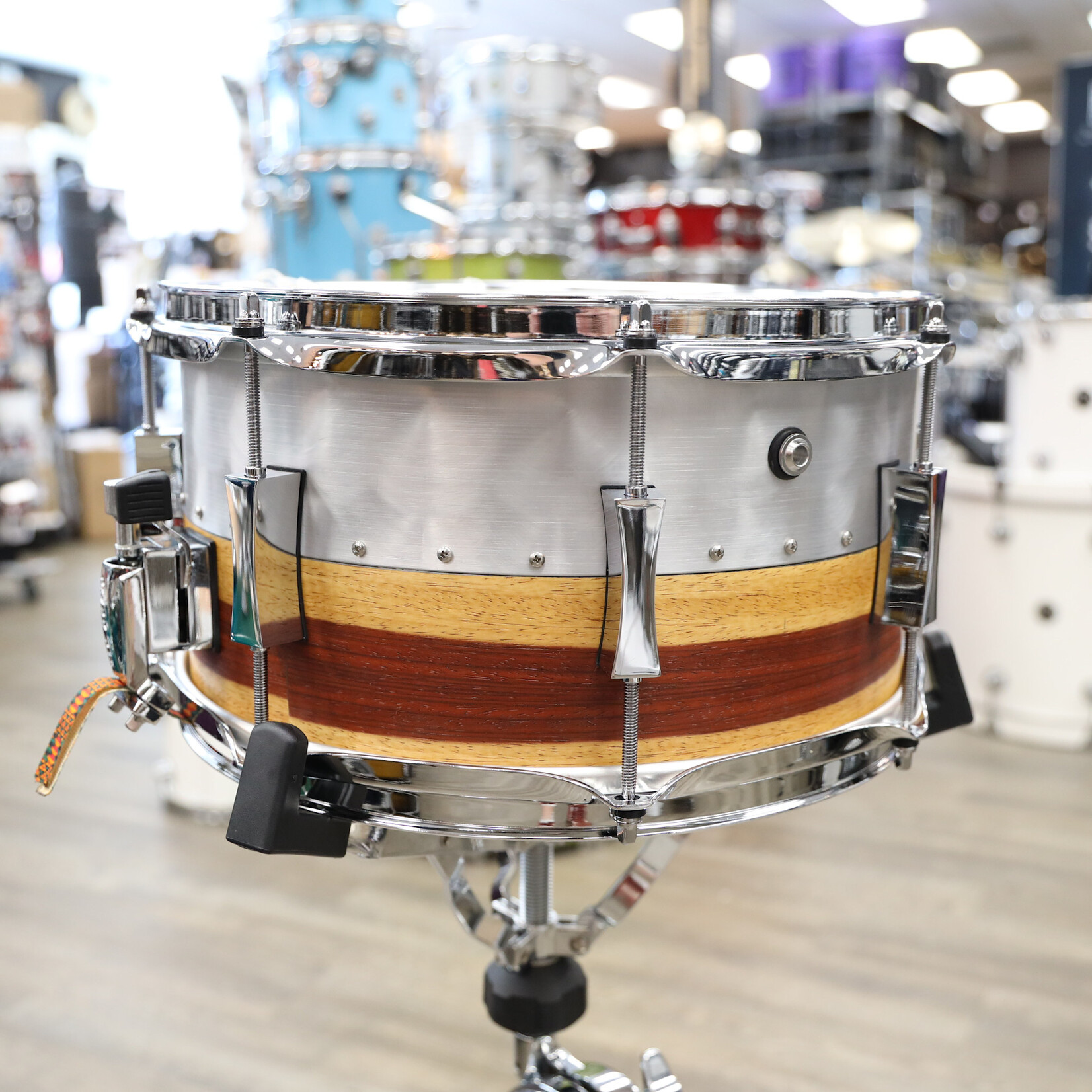 Pork Pie Pork Pie 7x13" Hybrid Shell Aluminum/Maple (Padauk Veneer)