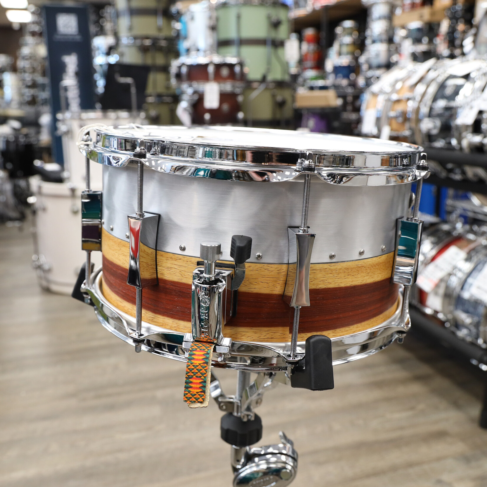 Pork Pie Pork Pie 7x13" Hybrid Shell Aluminum/Maple (Padauk Veneer)