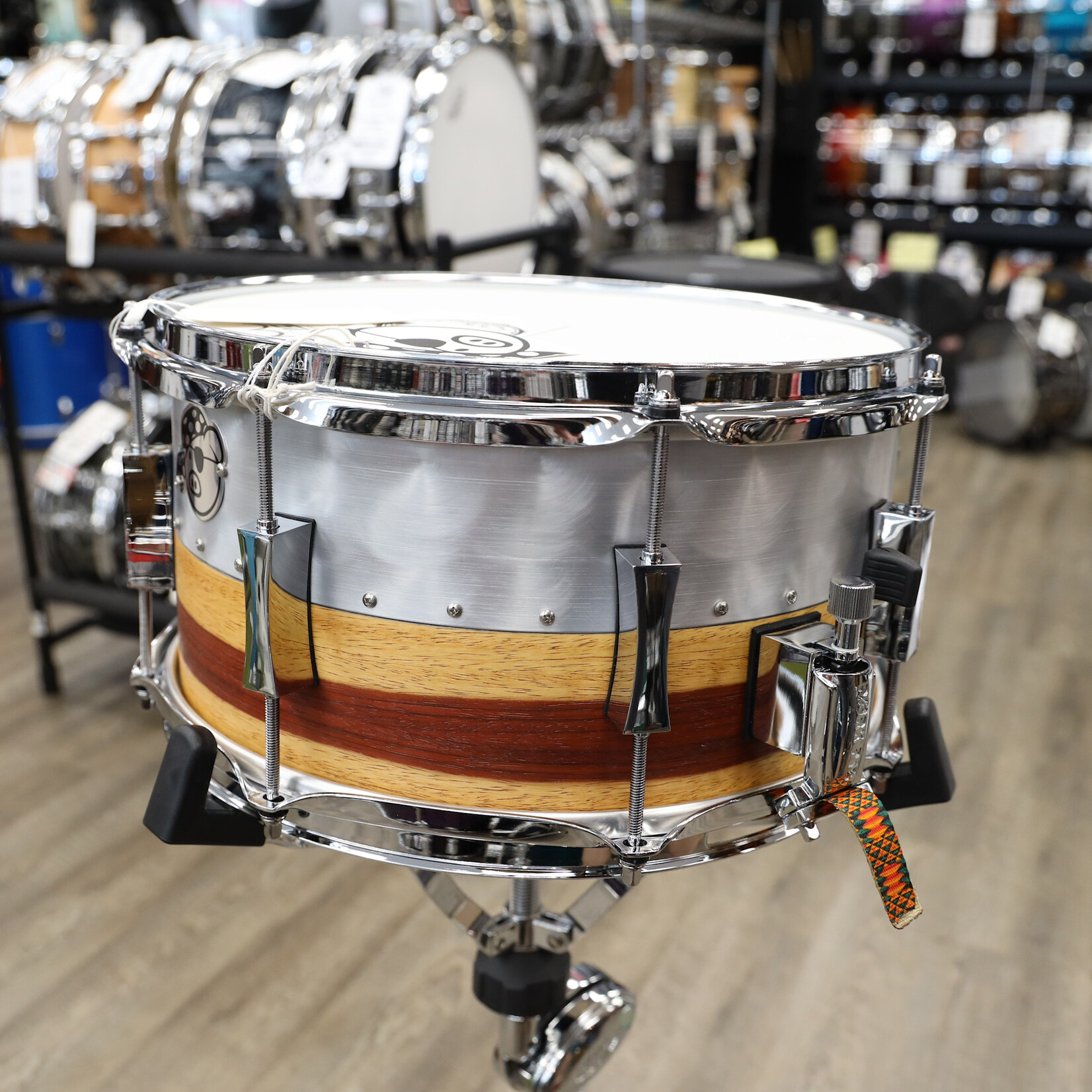Pork Pie Pork Pie 7x13" Hybrid Shell Aluminum/Maple (Padauk Veneer)