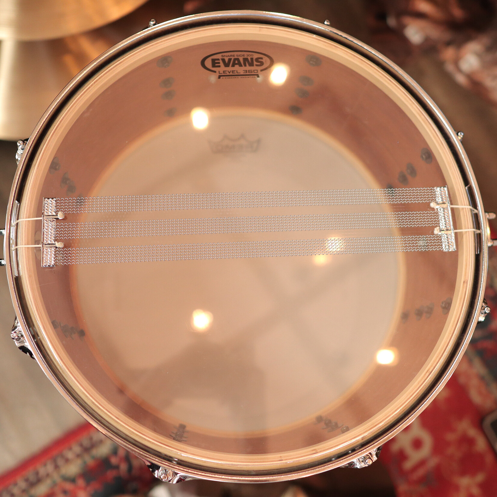 Standard Drum Co. Pre-Owned Standard Drum Co. 7x15" Snare Drum (Ribbon Mahogany Veneer)