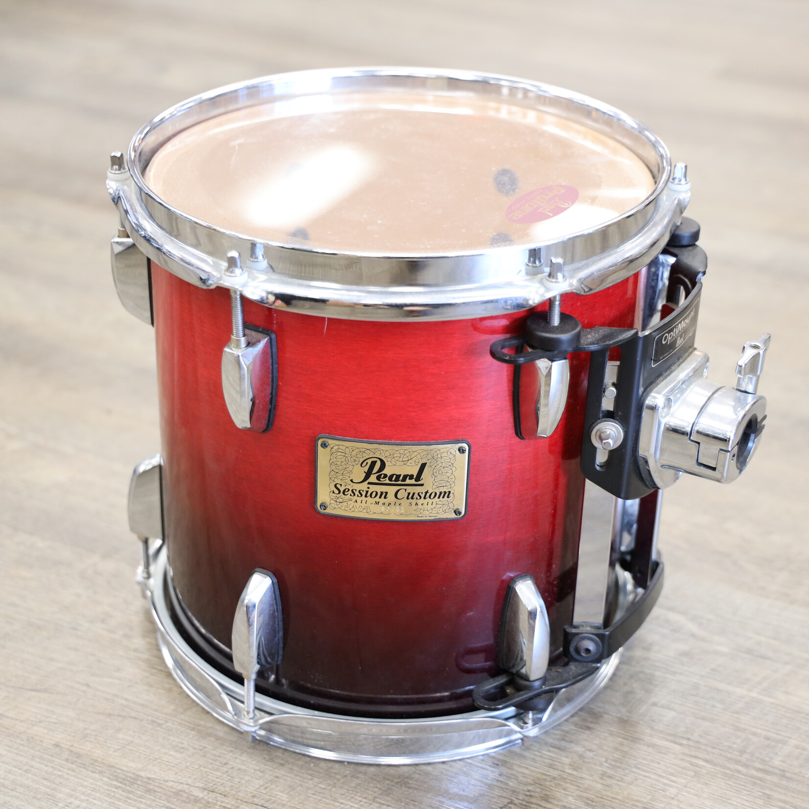 Pearl Used Pearl Session Custom Maple Mounted Tom 10x10 Cranberry Fade