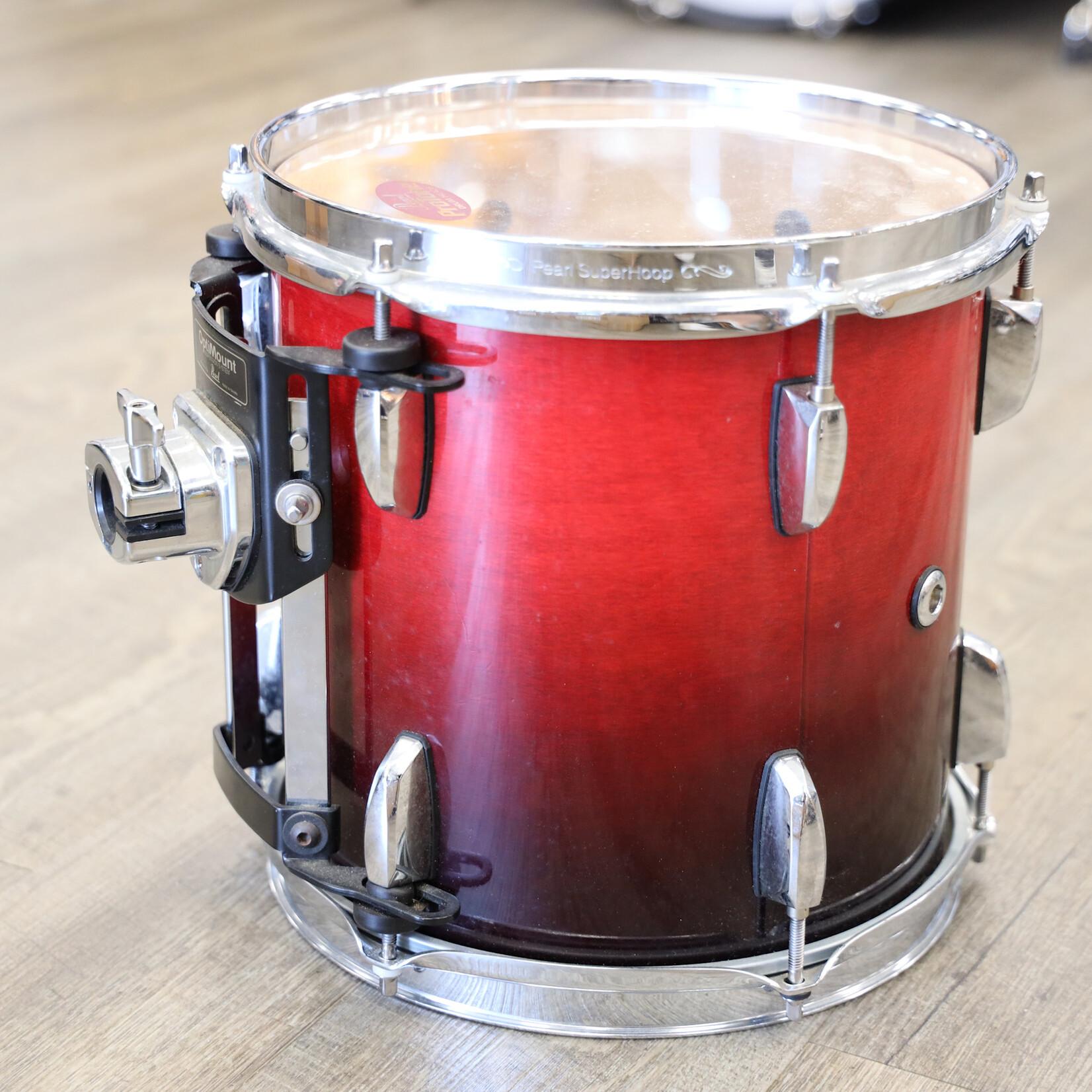 Pearl Used Pearl Session Custom Maple Mounted Tom 10x10 Cranberry Fade