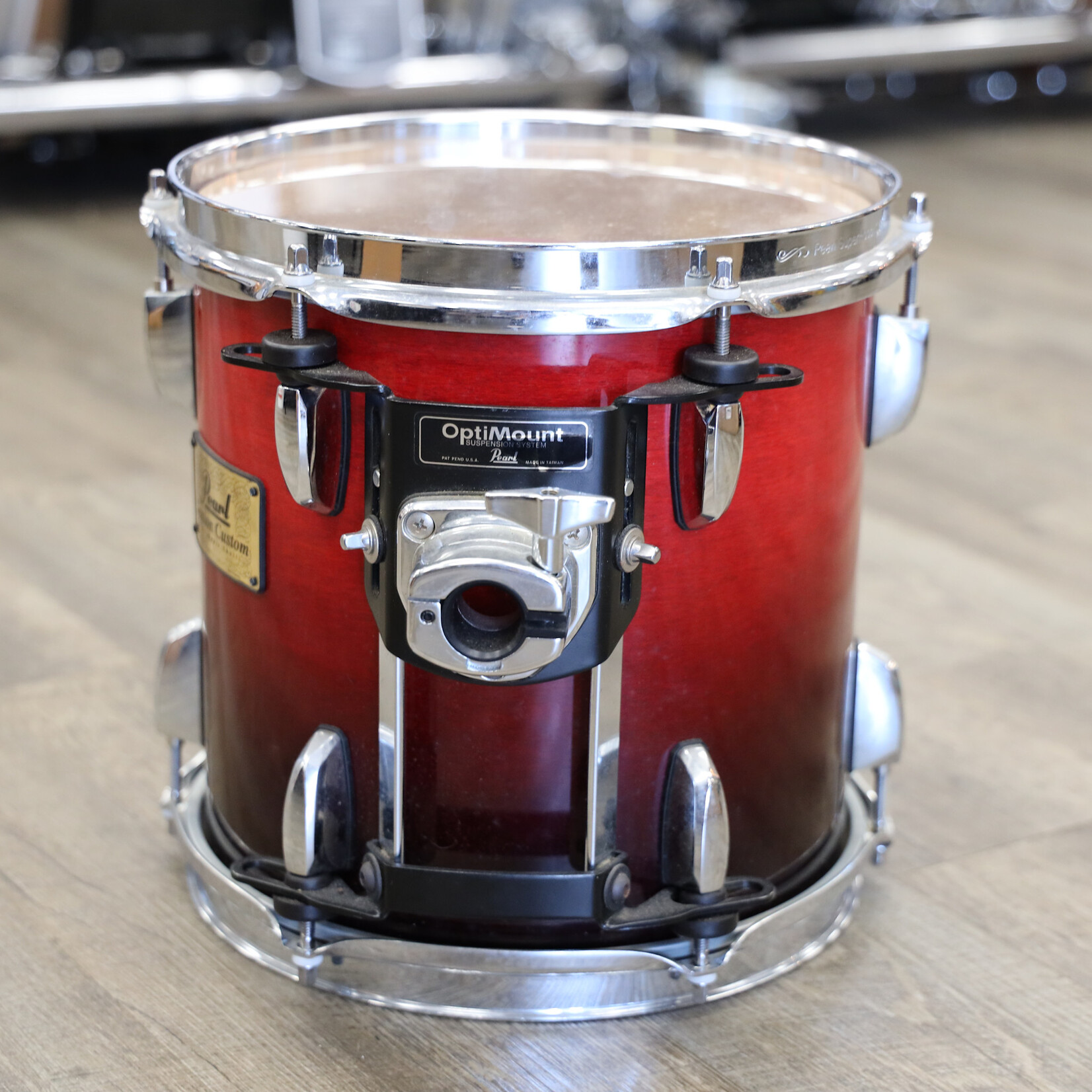 Pearl Used Pearl Session Custom Maple Mounted Tom 10x10 Cranberry Fade
