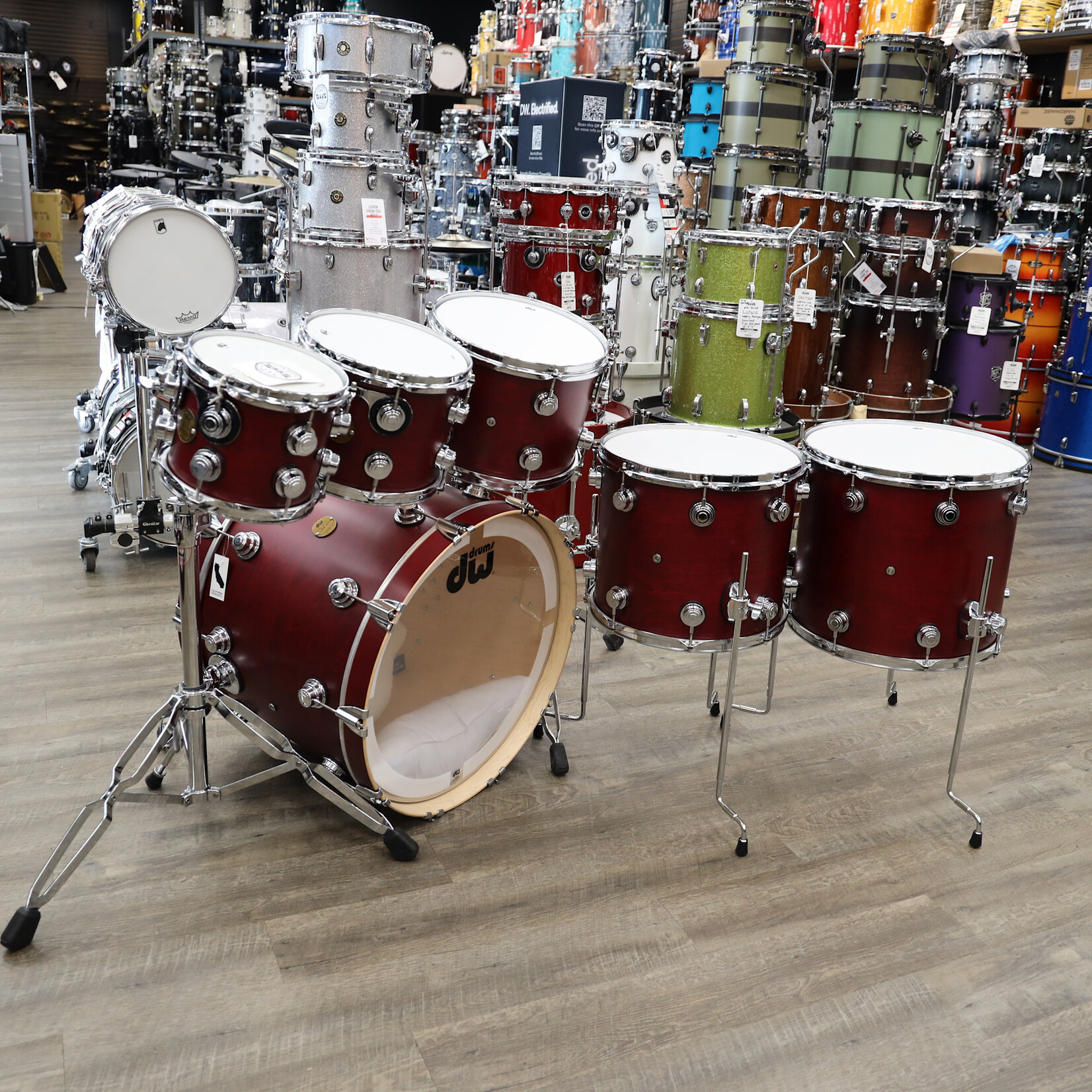 DW DW Jazz Series Maple/Gum 6-Pc Shell Pack 8/10/12/14/16/22 (Cherry Satin Oil w/ Chrome Hardware)
