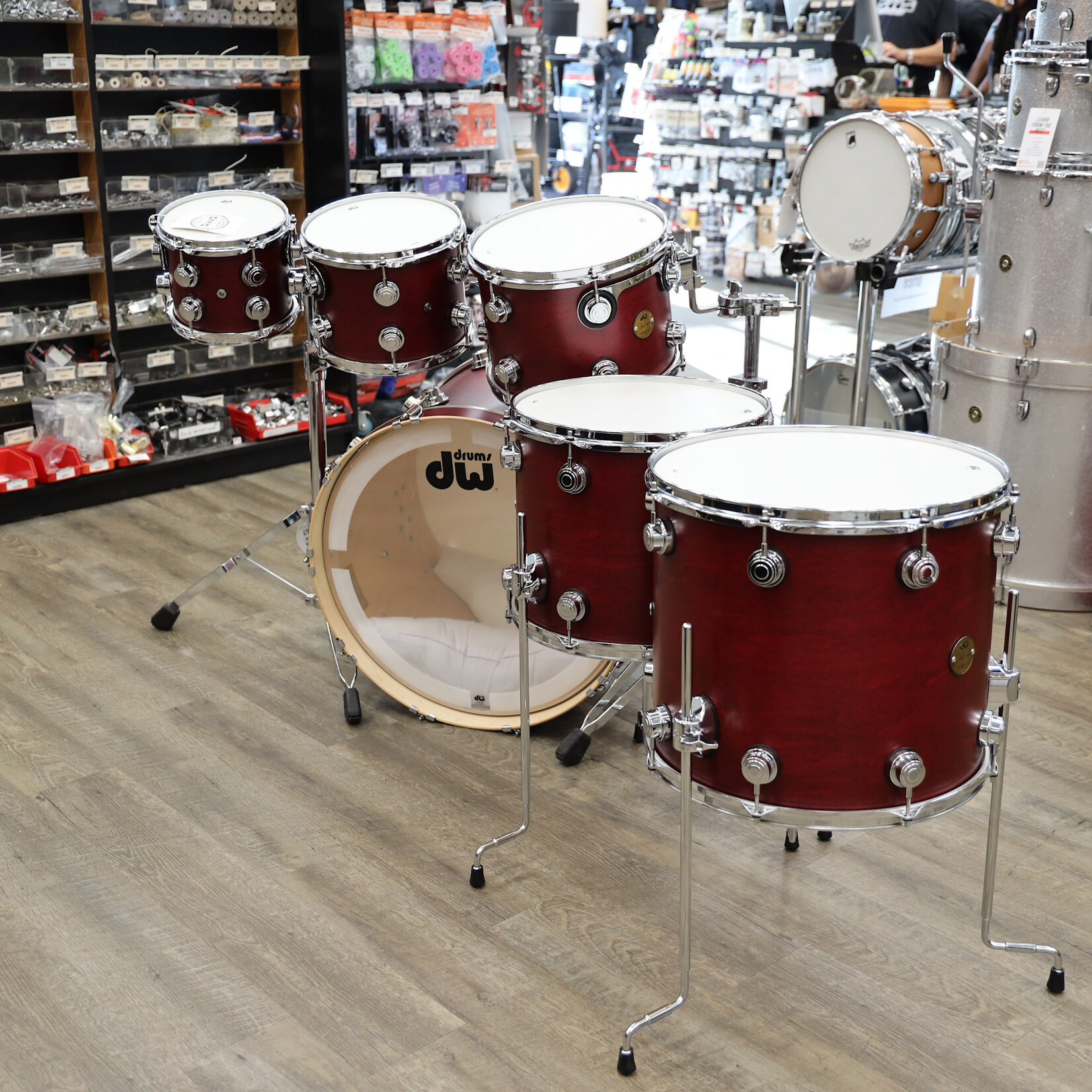 DW DW Jazz Series Maple/Gum 6-Pc Shell Pack 8/10/12/14/16/22 (Cherry Satin Oil w/ Chrome Hardware)