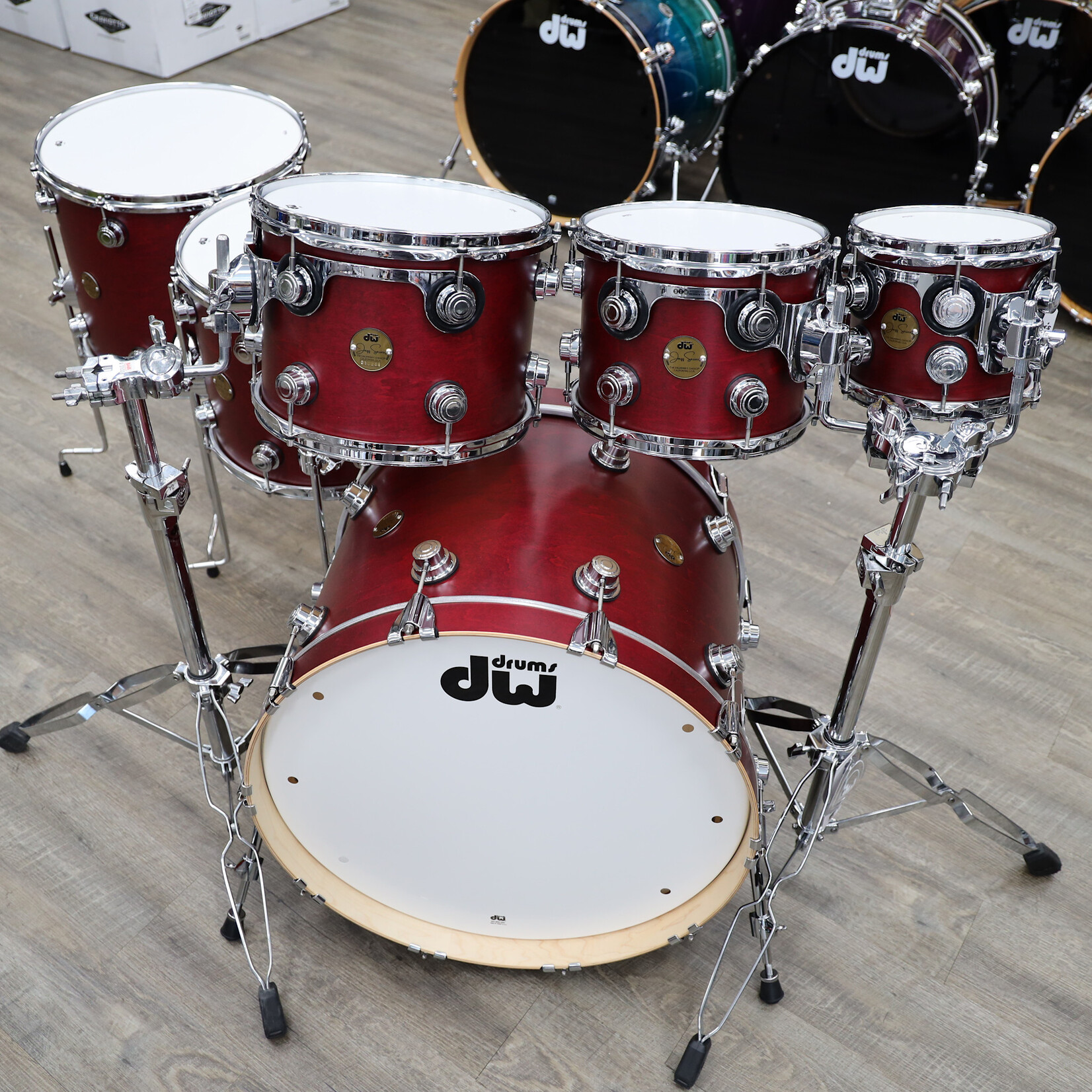 DW DW Jazz Series Maple/Gum 6-Pc Shell Pack 8/10/12/14/16/22 (Cherry Satin Oil w/ Chrome Hardware)