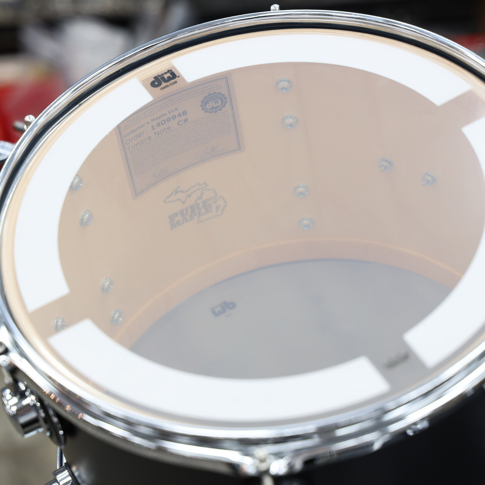 DW DW Collector's Series "SSC" Pure Maple 4-PC Shell Pack 24/13/16/18 (Ebony Satin Oil w/ Chrome HW)