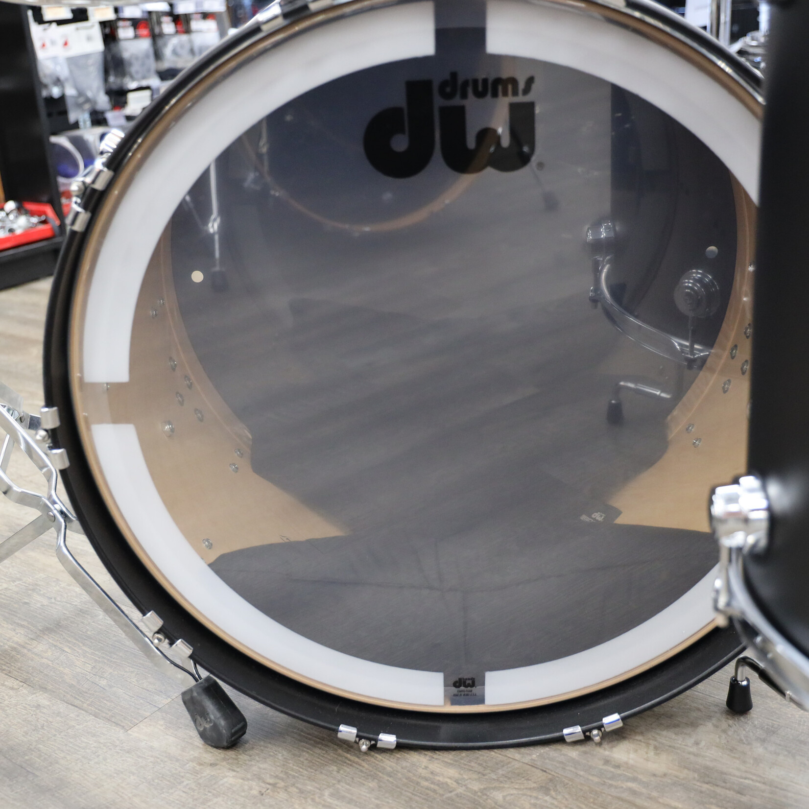 DW DW Collector's Series "SSC" Pure Maple 4-PC Shell Pack 24/13/16/18 (Ebony Satin Oil w/ Chrome HW)