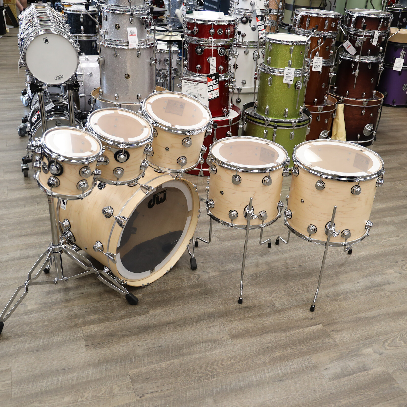 DW DW Collector's Series Santa Monica 6-Piece Shell Pack 22/8/10/12/14/16 (Satin Oil w/ Chrome Hardware)