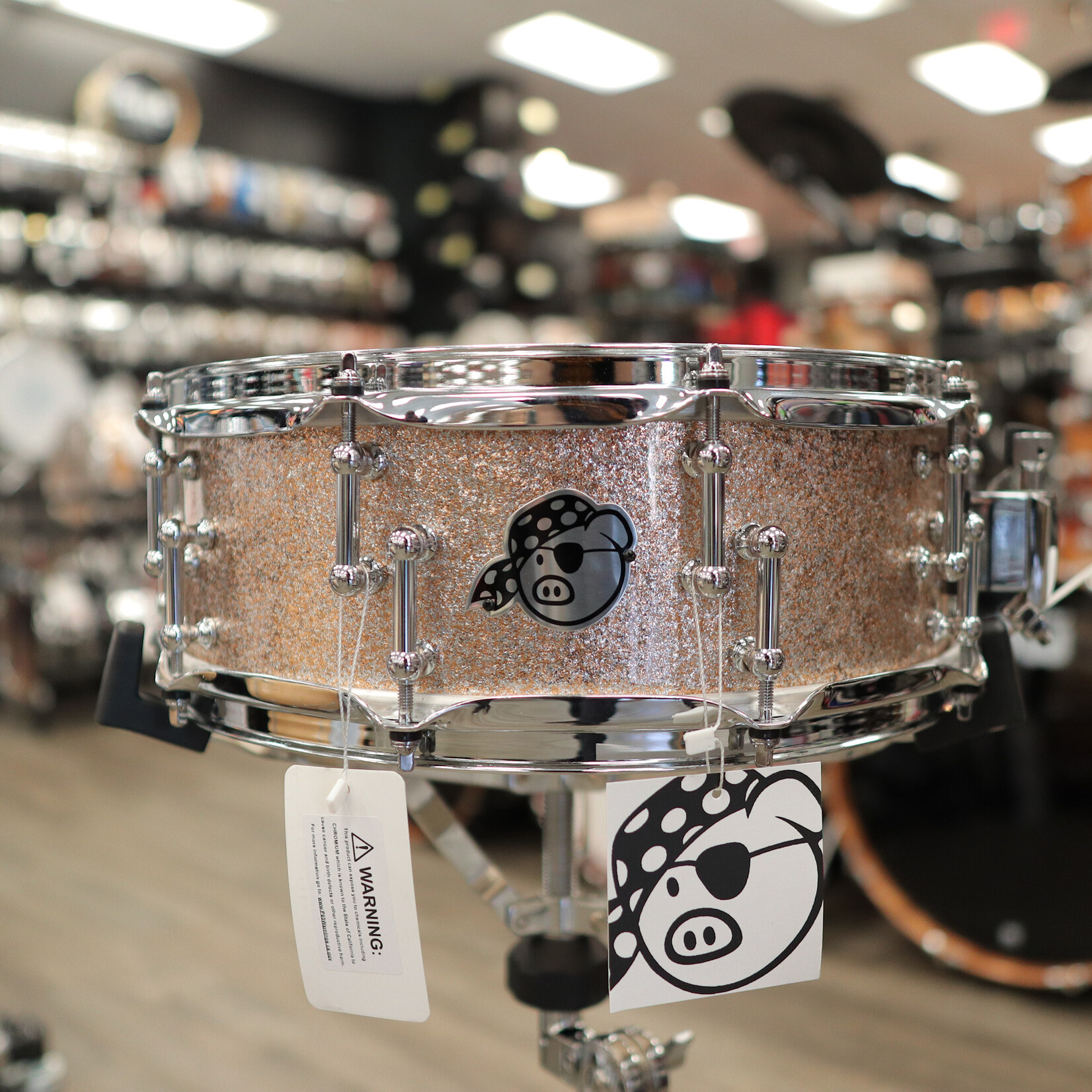 Pork Pie Pork Pie 5x14" Maple/ Copper Inner-Ply Snare Drum w/ Offset Tube Lugs (Champagne Sparkle)
