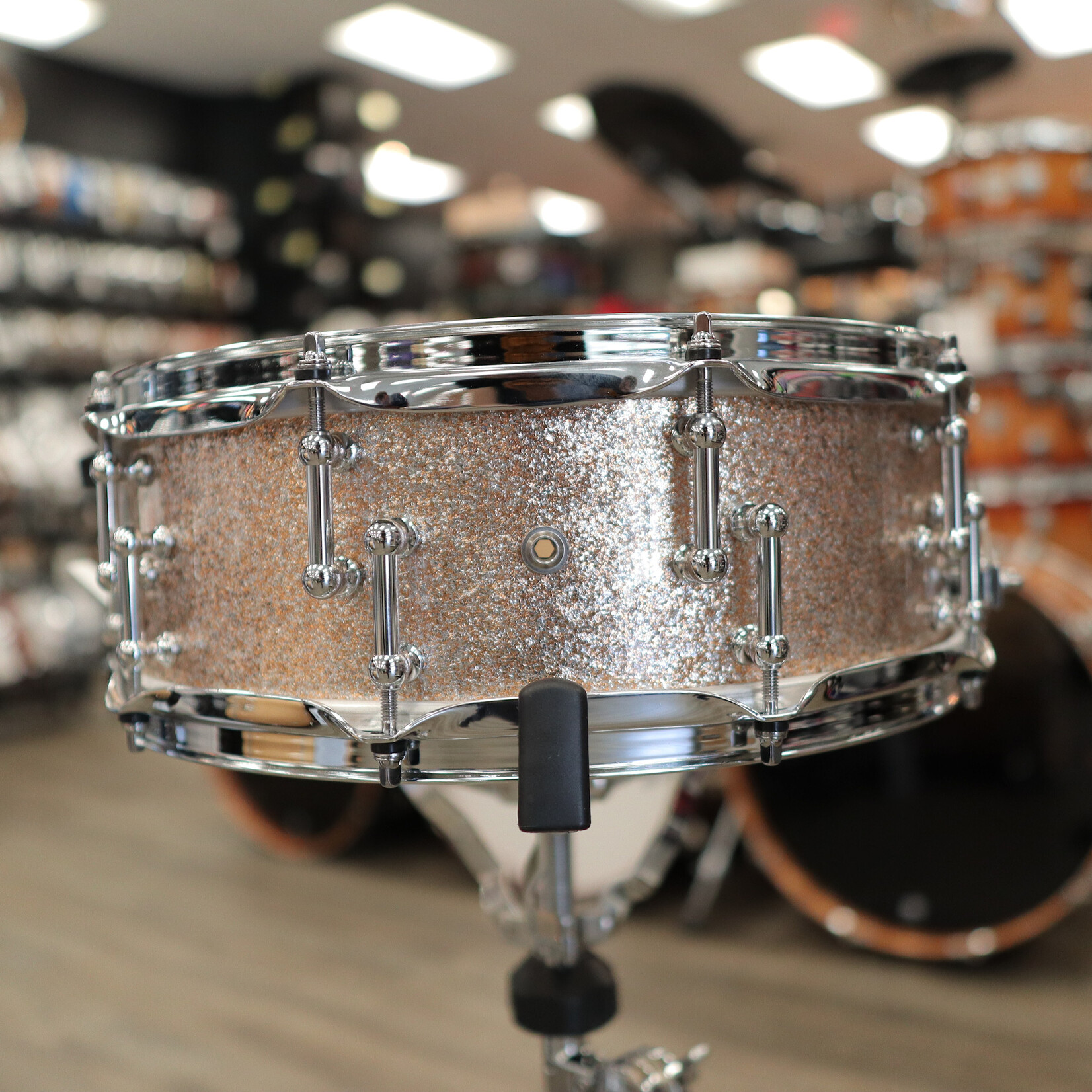 Pork Pie Pork Pie 5x14" Maple/ Copper Inner-Ply Snare Drum w/ Offset Tube Lugs (Champagne Sparkle)