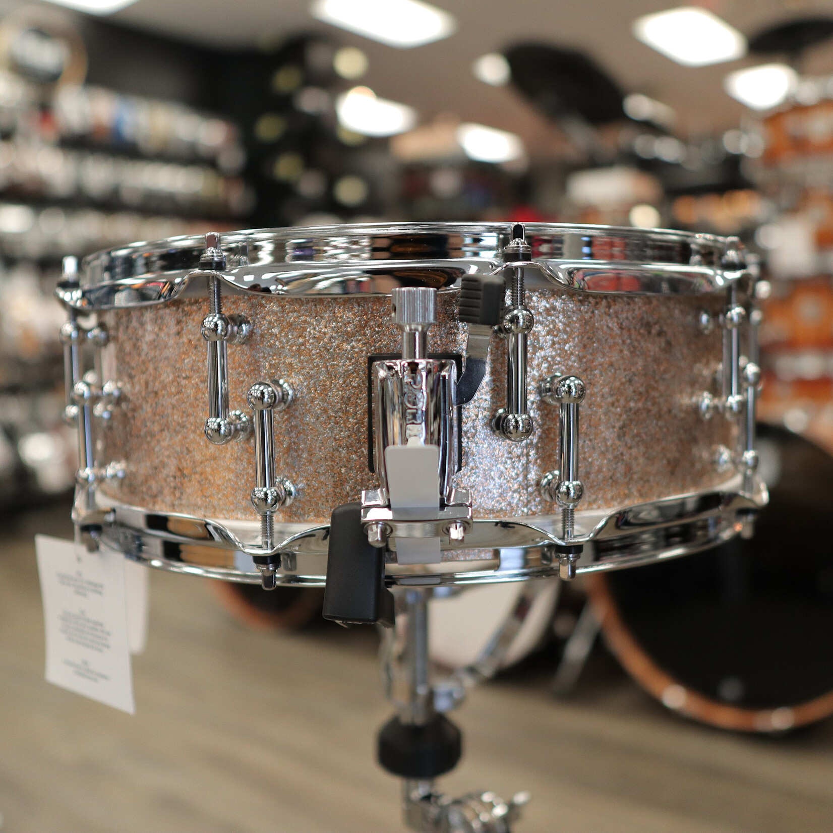 Pork Pie Pork Pie 5x14" Maple/ Copper Inner-Ply Snare Drum w/ Offset Tube Lugs (Champagne Sparkle)