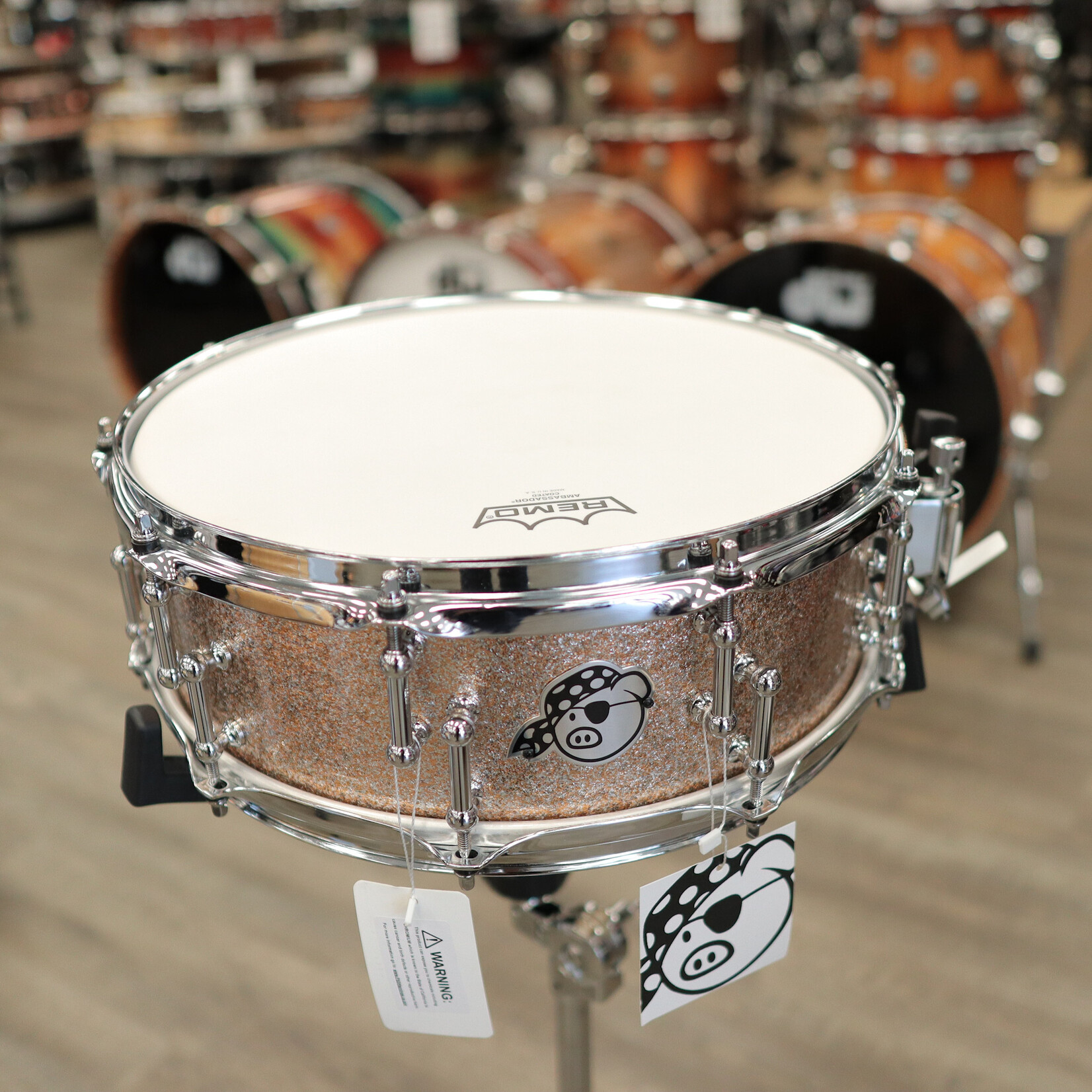 Pork Pie Pork Pie 5x14" Maple/ Copper Inner-Ply Snare Drum w/ Offset Tube Lugs (Champagne Sparkle)