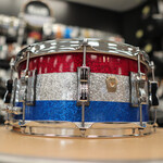 Ludwig Ludwig Classic Maple 6.5x14" Snare Drum (Red/ Silver/ Blue Tri-band)