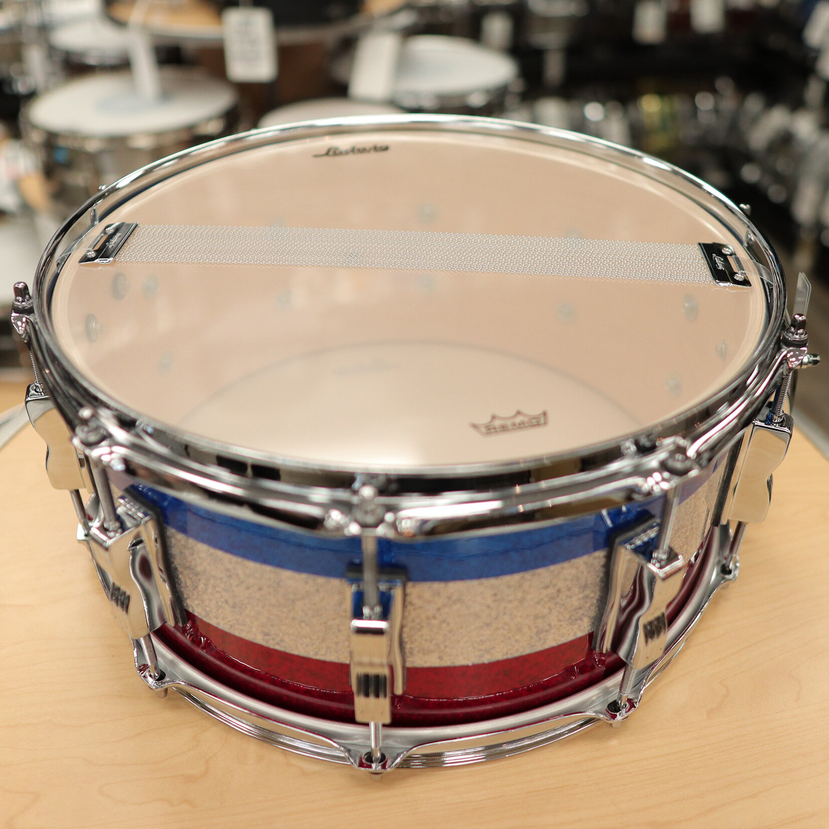 Ludwig Ludwig Classic Maple 6.5x14" Snare Drum (Red/ Silver/ Blue Tri-band)
