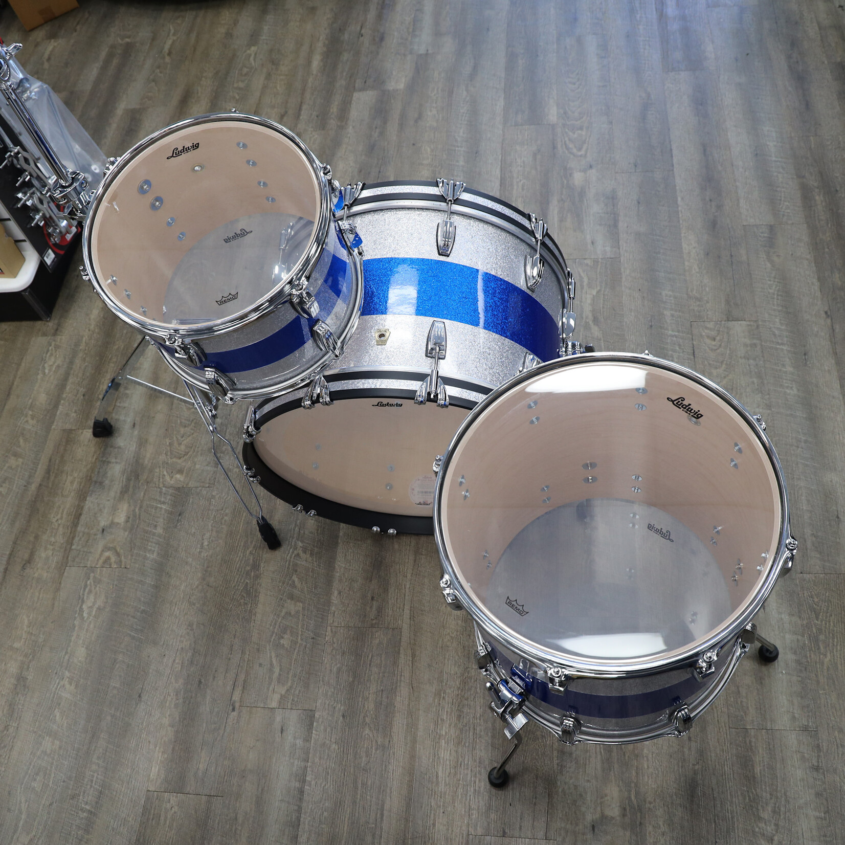 Ludwig Ludwig Classic Maple FAB 3-Piece Shell Pack 13/16/22 (Silver/ Blue/ Silver Tri-band)