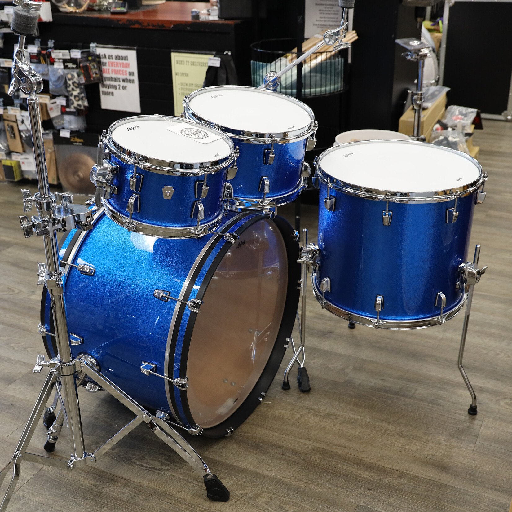 Ludwig Ludwig Neusonic Mod2 4-Piece Shell Pack 10/12/16/22 (Blue Super Sparkle)