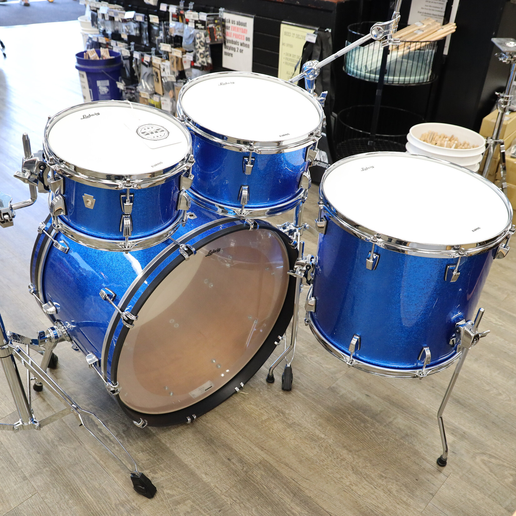 Ludwig Ludwig Neusonic Mod2 4-Piece Shell Pack 10/12/16/22 (Blue Super Sparkle)