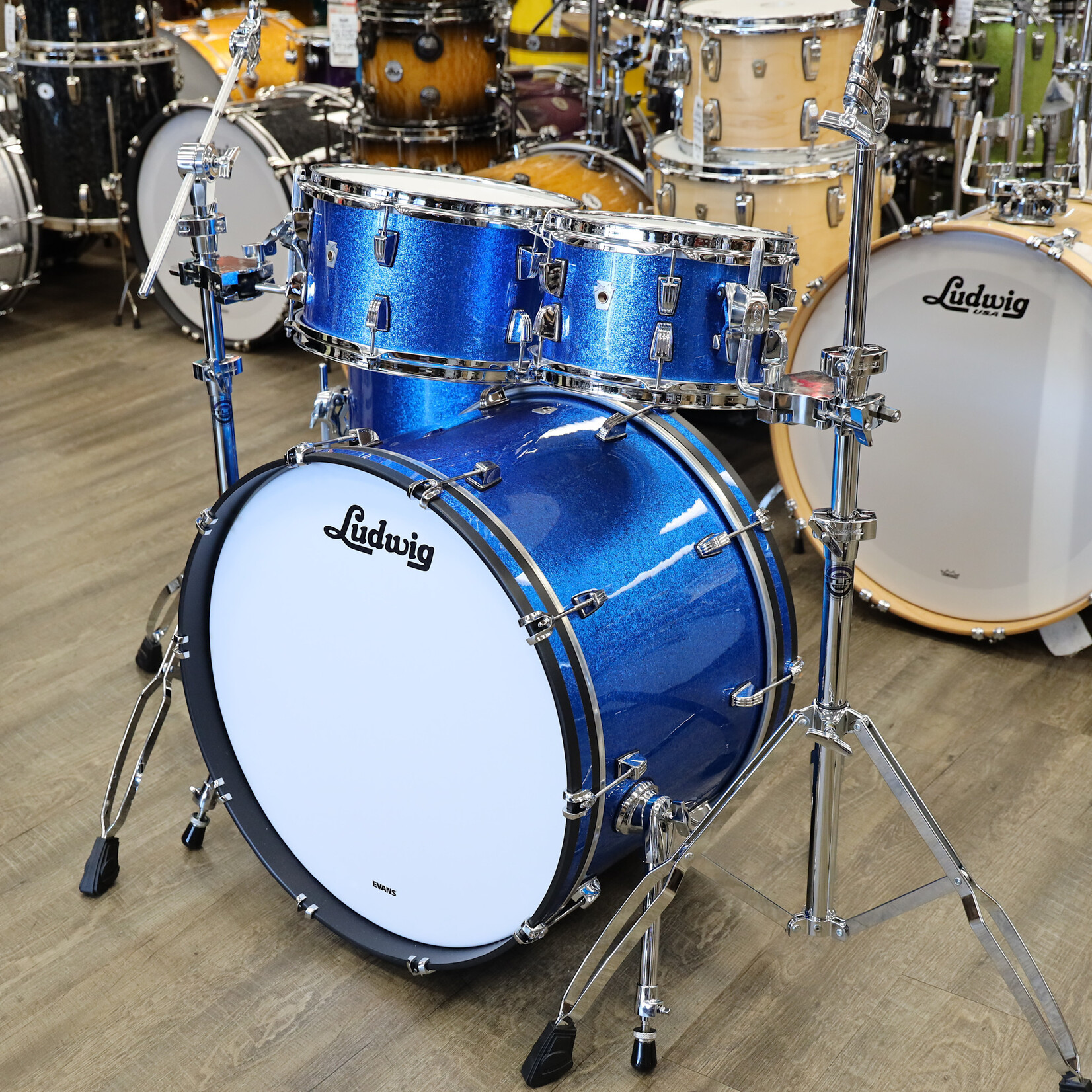 Ludwig Ludwig Neusonic Mod2 4-Piece Shell Pack 10/12/16/22 (Blue Super Sparkle)