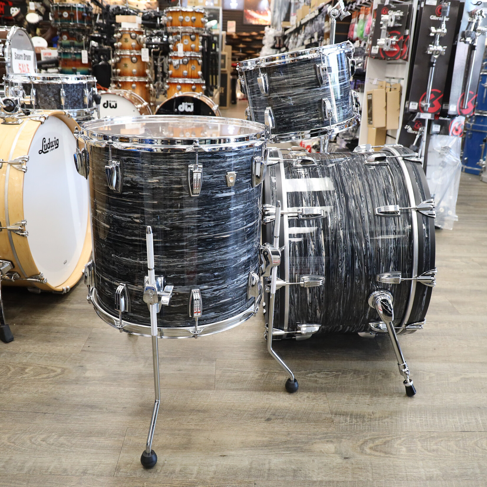 Ludwig Ludwig Classic Maple FAB 3-Piece Shell Pack 13/16/22 (Vintage Black Oyster)