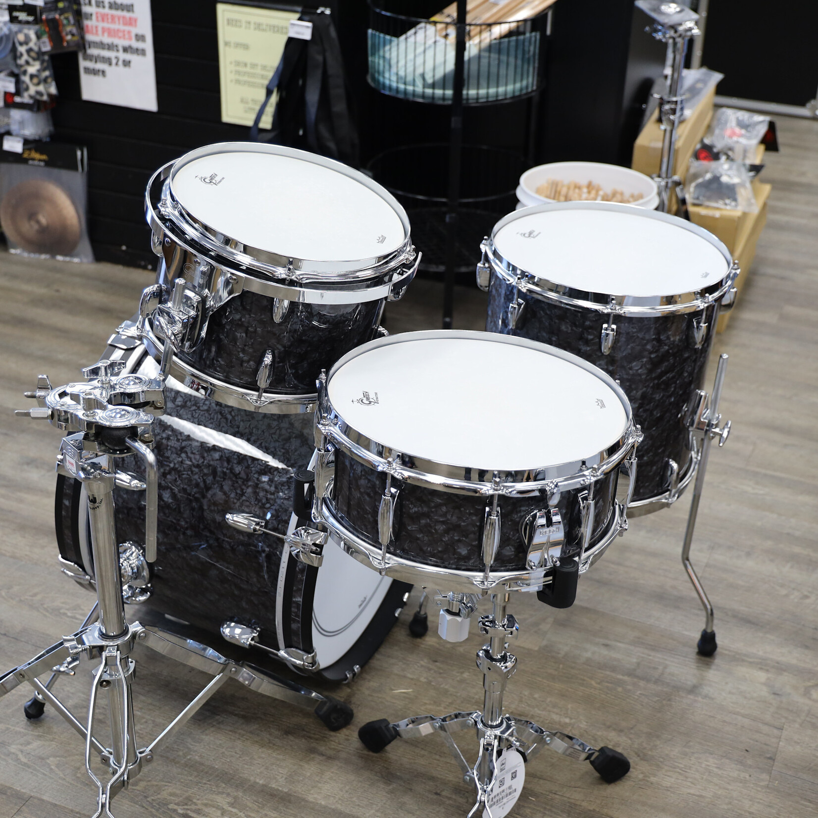Gretsch Gretsch Brooklyn 4-Piece Shell Pack 20/12/14/14S Deep Black Marine Pearl (Demo Deal)
