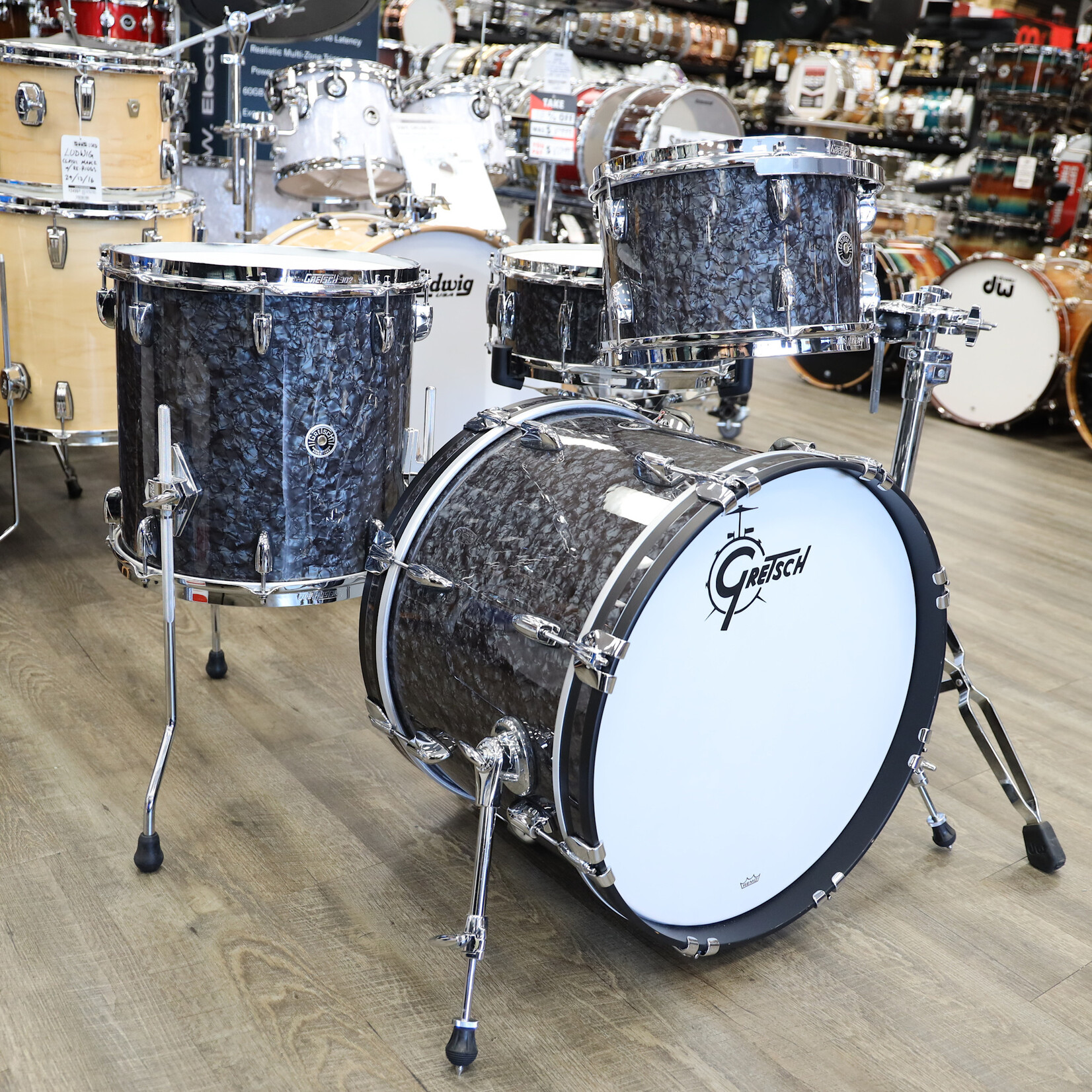 Gretsch Gretsch Brooklyn 4-Piece Shell Pack 20/12/14/14S Deep Black Marine Pearl (Demo Deal)