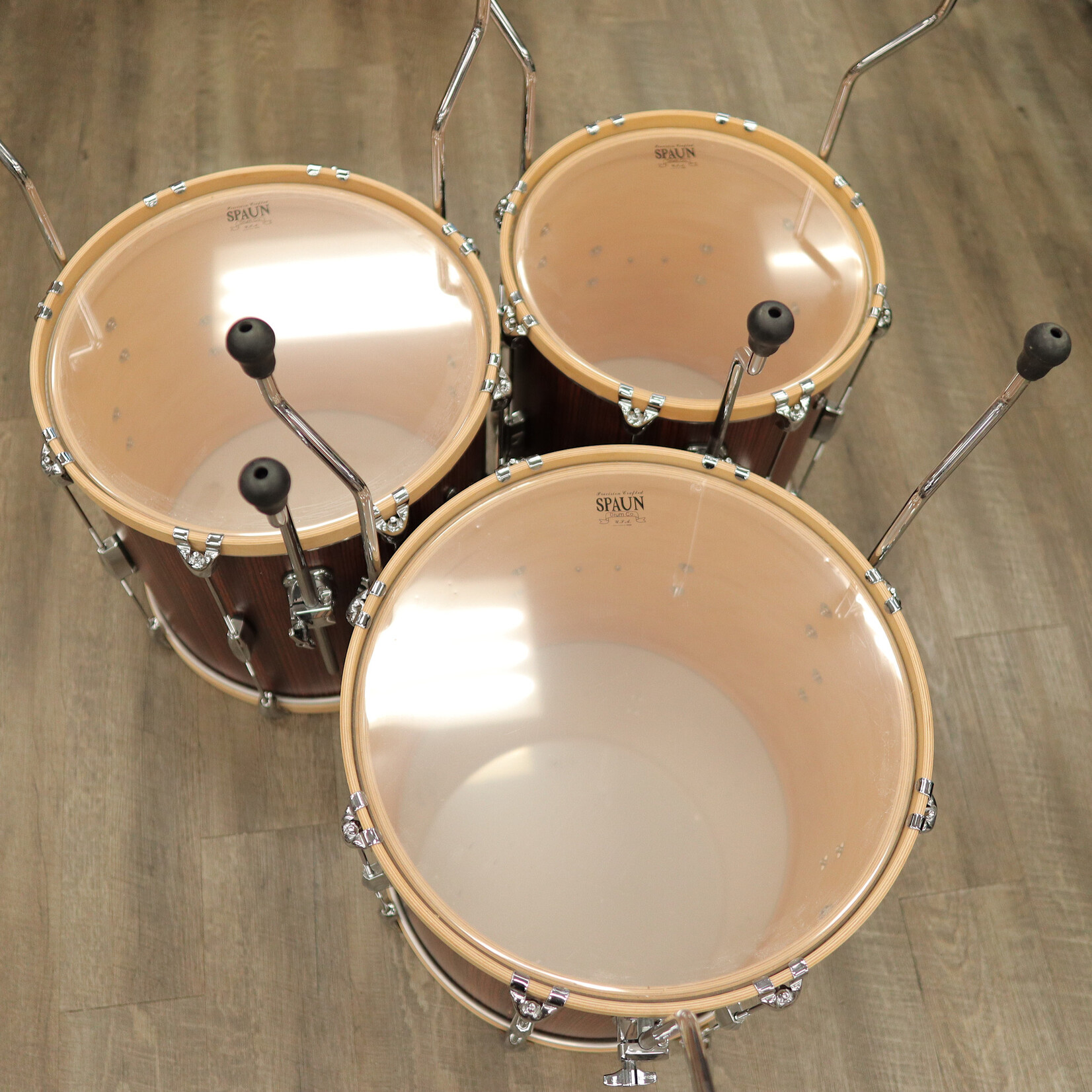 Spaun Used Spaun Revolutionary 6-Piece Maple Shell Pack 13/14/16/18/22/6.5x14 (Vertical Caramel Zebrawood)