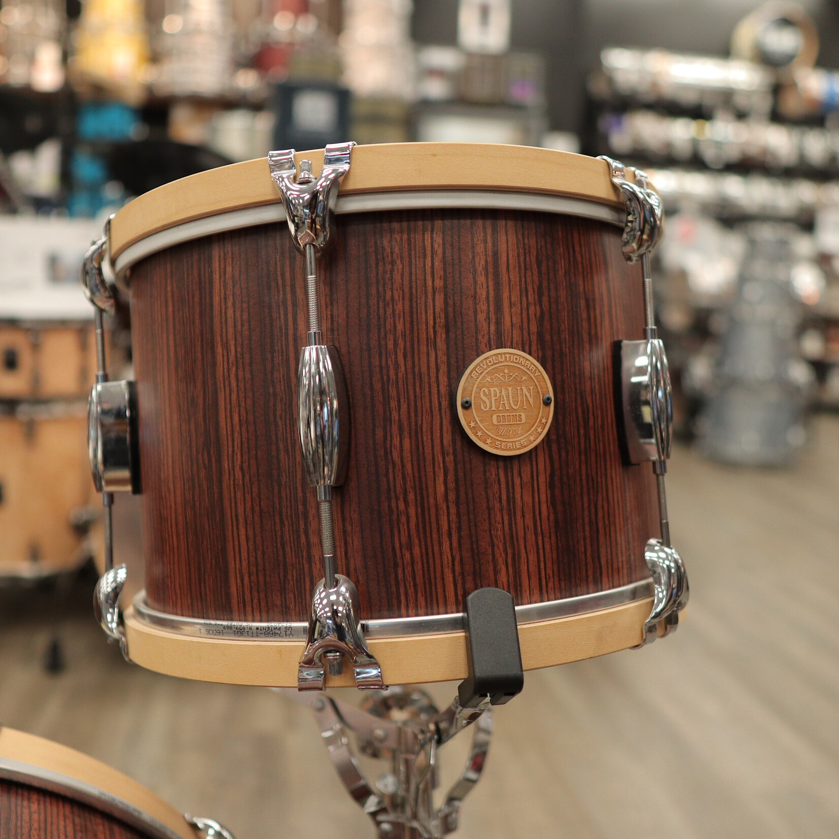 Spaun Used Spaun Revolutionary 6-Piece Maple Shell Pack 13/14/16/18/22/6.5x14 (Vertical Caramel Zebrawood)