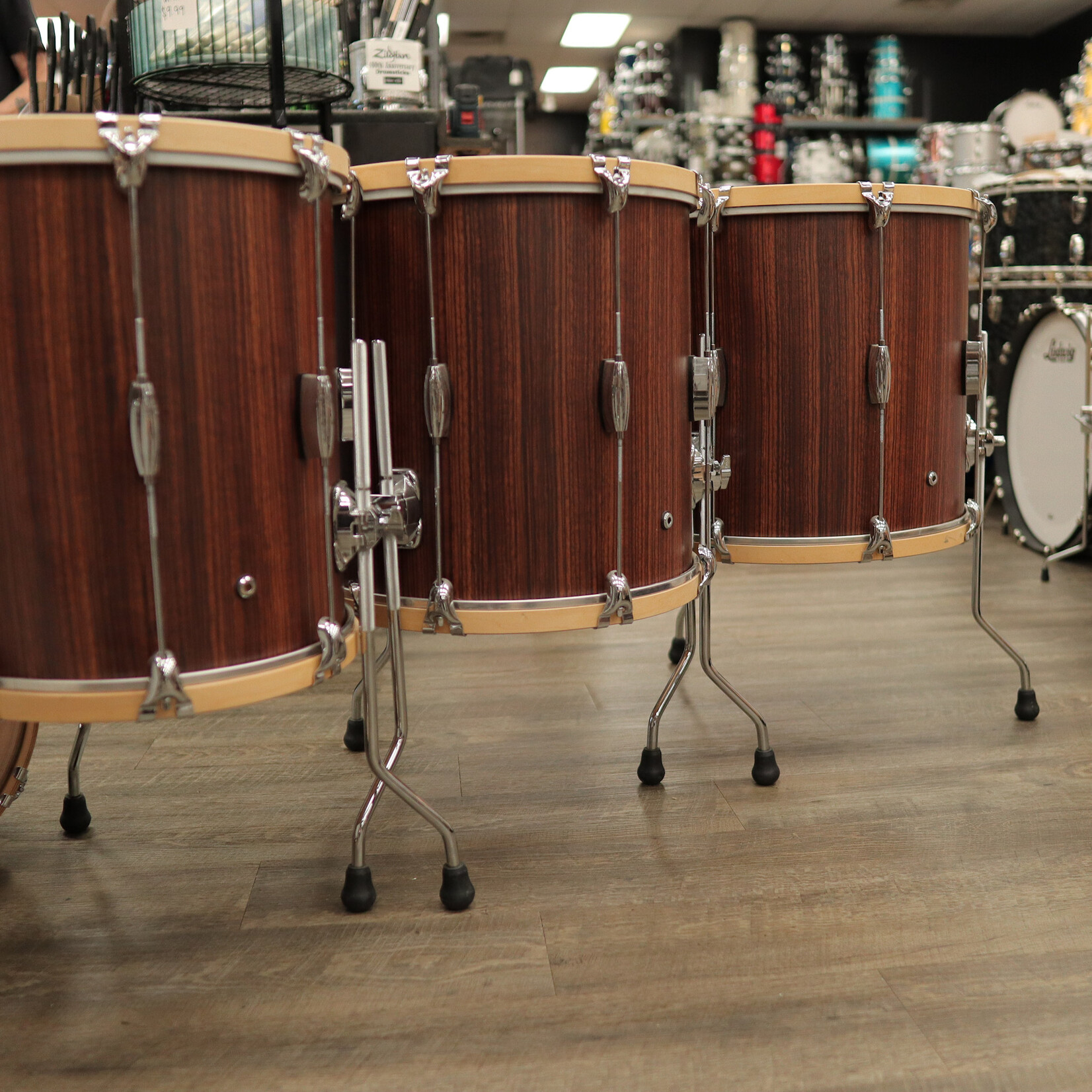 Spaun Used Spaun Revolutionary 6-Piece Maple Shell Pack 13/14/16/18/22/6.5x14 (Vertical Caramel Zebrawood)