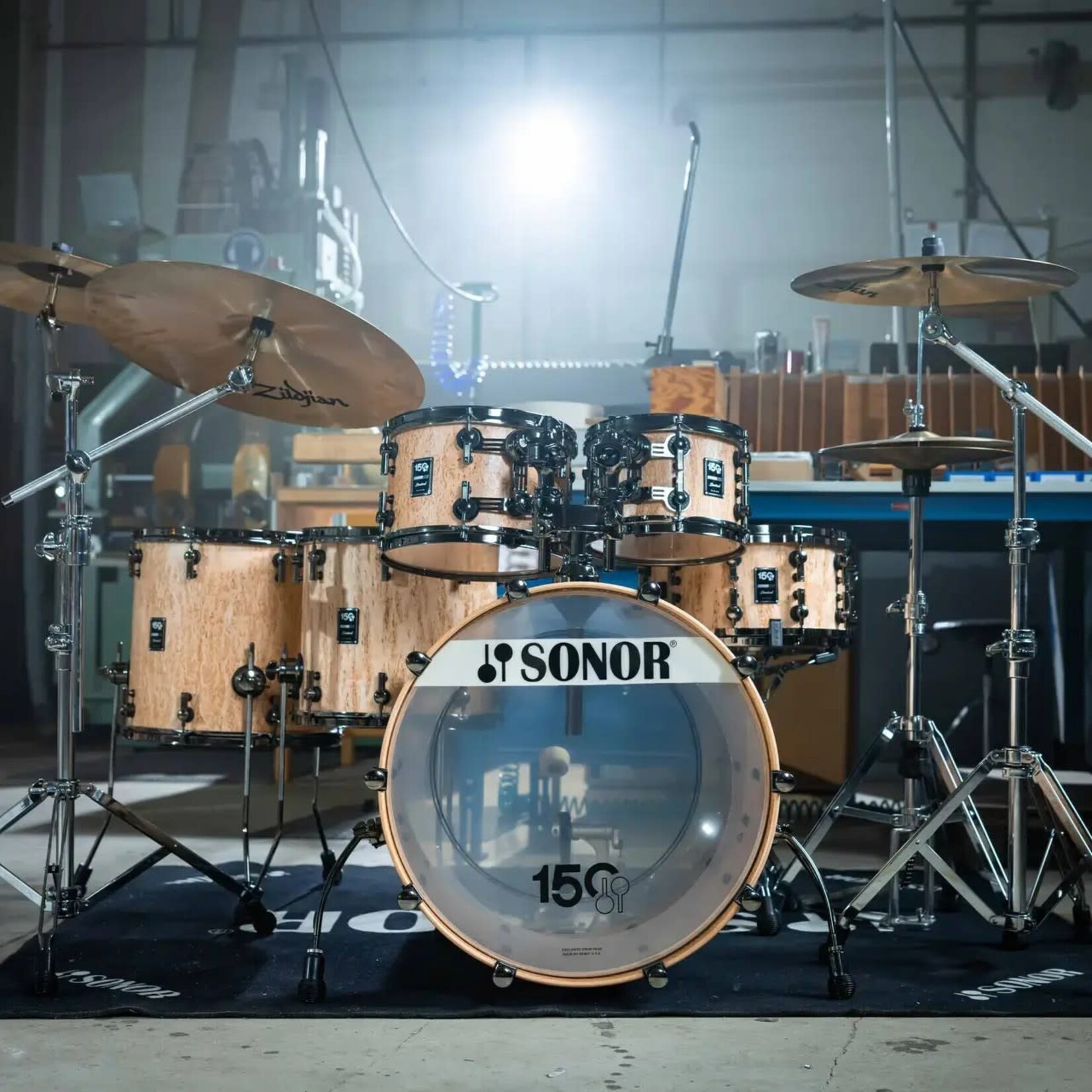 Sonor Sonor 150th Anniversary Sonorlite Shell Pack  / 22/10/12/14/16/14S (Scandanavian Birch w/ Black Ruthenium-Plated HW)