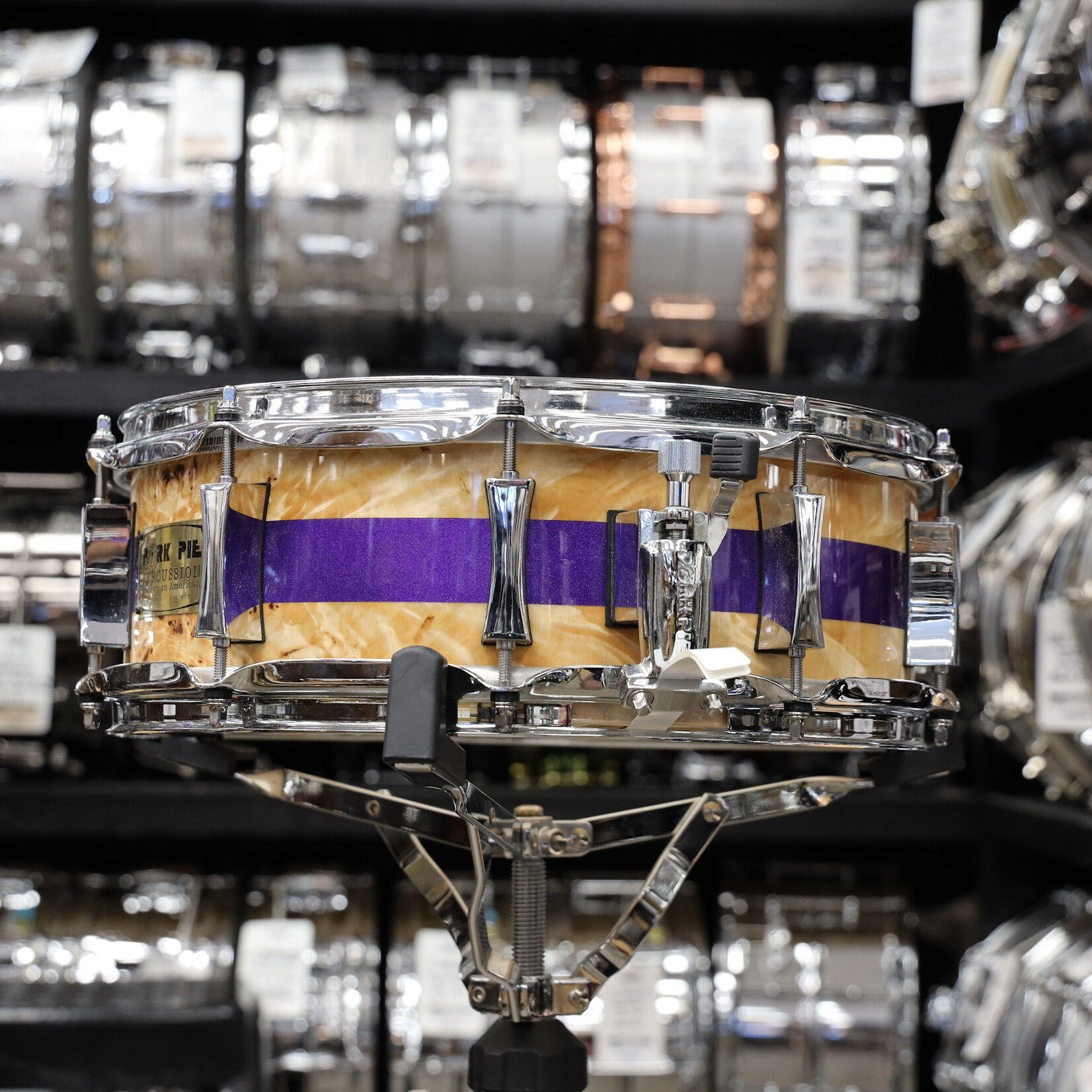 Pork Pie Pre-Owned Pork Pie 5x14 Maple Snare Drum Mappa Burl/Metallic Purple 2024