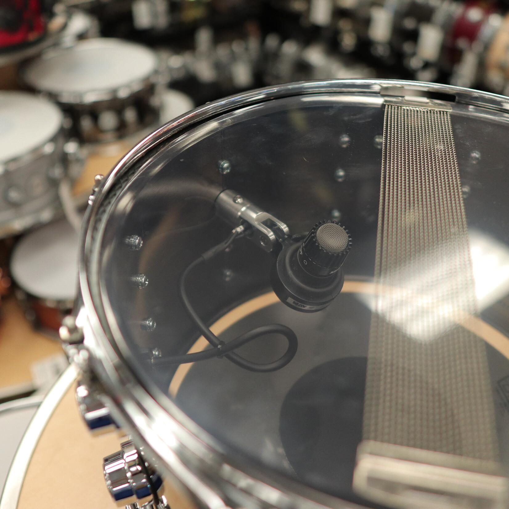 DW Pre-Owned DW Collector's Series Black Nickel over Brass 8x14 Snare Drum w/ Internal Mounted Mic