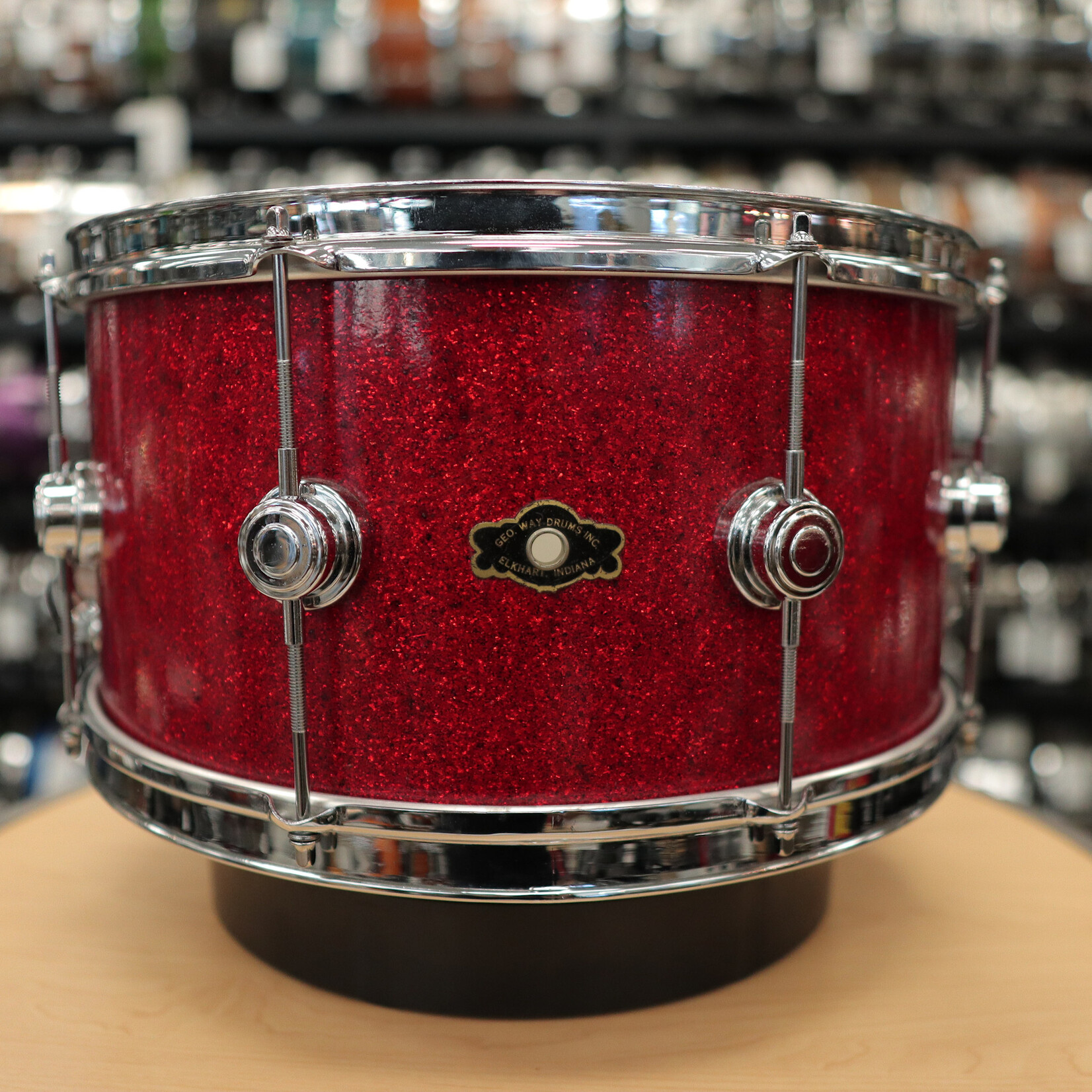George Way Vintage '57-61 George H. Way 8x15" Snare Drum (Red Sparkle) Elkhart, IN