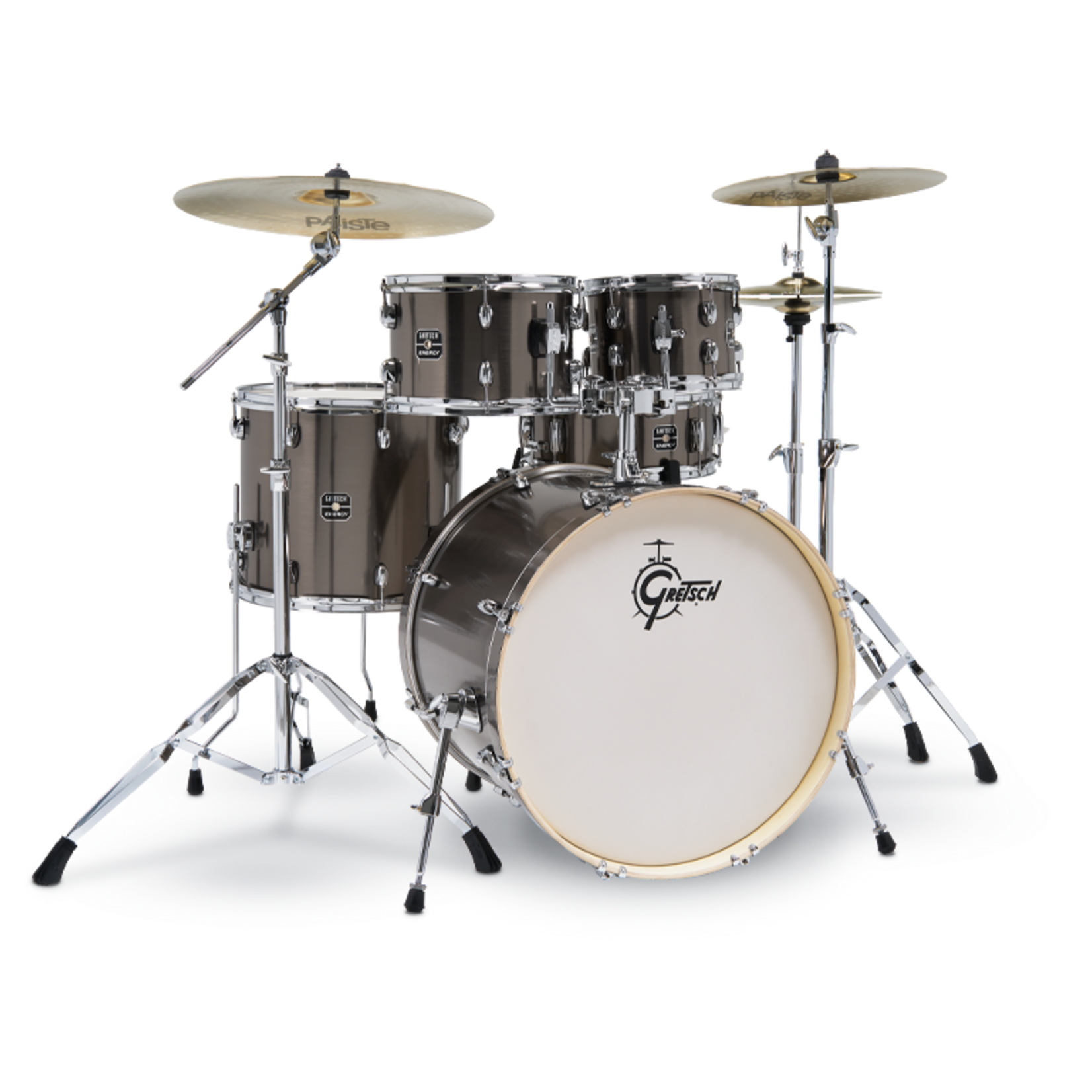 Gretsch Gretsch Energy 5-Piece Drum Kit 22/10/12/16/5.5x14 w. HW and Cymbals (Grey Steel)