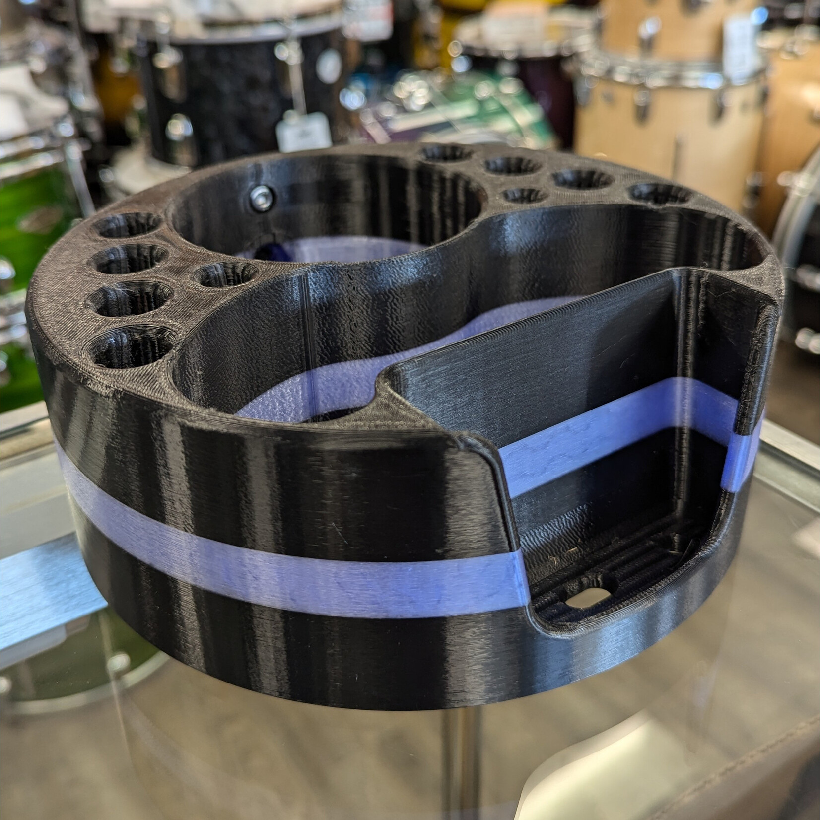 Deaf & Drum Deaf & Drum Drum Buddy Cyclops (Premium/Custom) - Black/ Solid Lavender Stripe