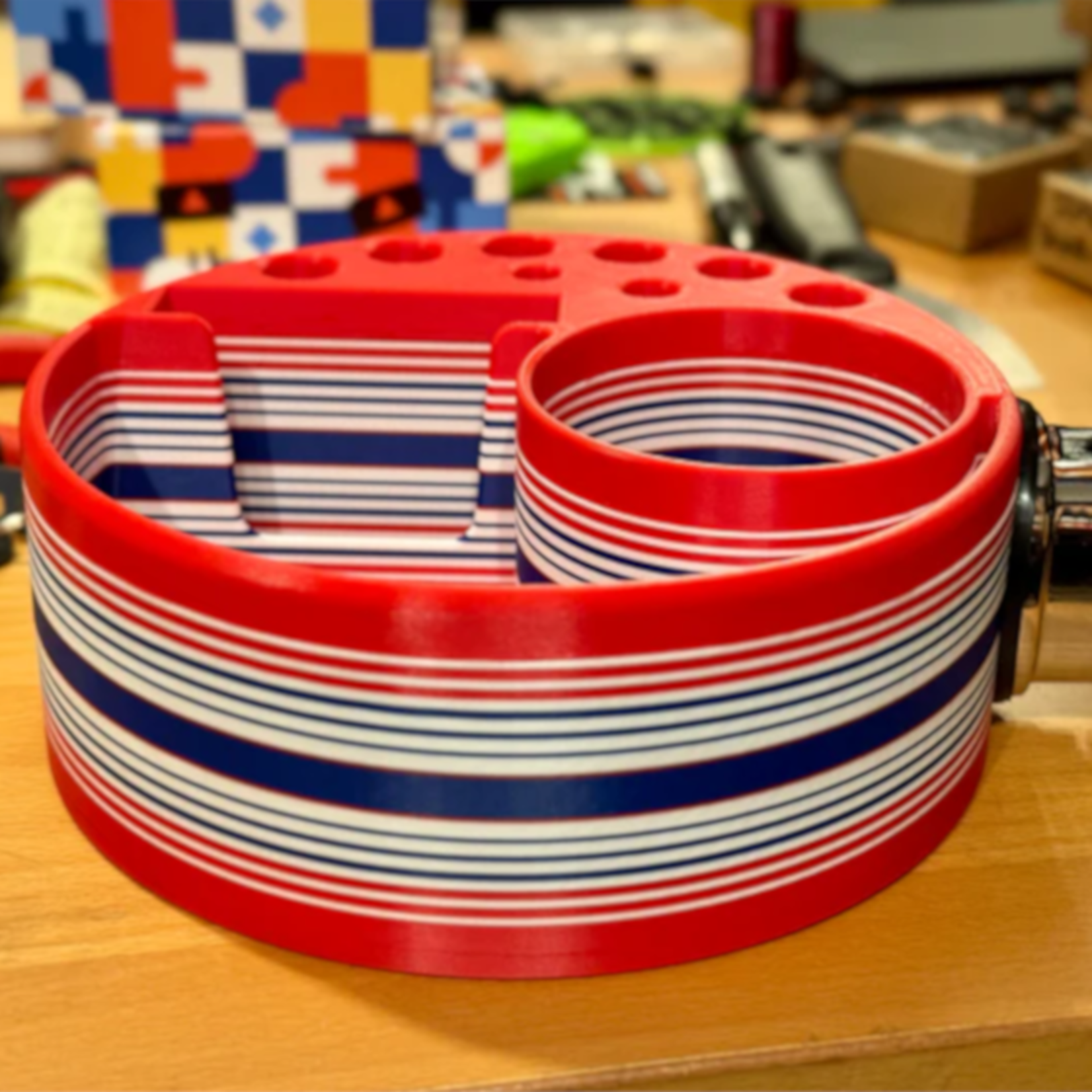 Deaf & Drum Deaf & Drum Drum Buddy BigMouth - (Premium/Custom) - Red/White/Blue Stripes
