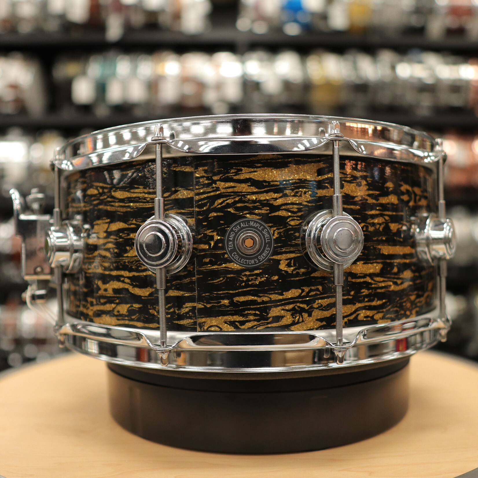 DW 2005 DW Collector's Series 6x14" "Ten & Six" All Maple Snare Drum (Black Oyster Glass)