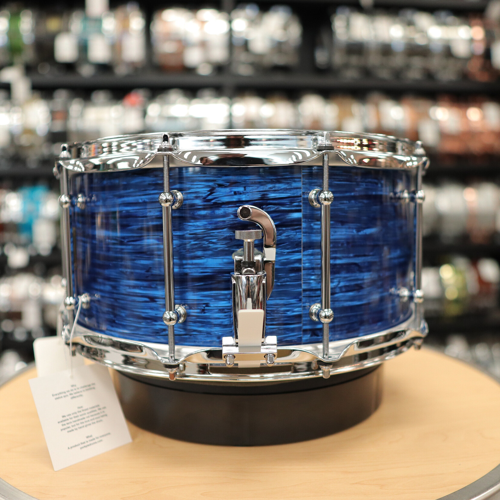 Pork Pie Pork Pie 7x14" Maple Snare Drum w/ Tube Lugs (Cobalt Blue Oyster)