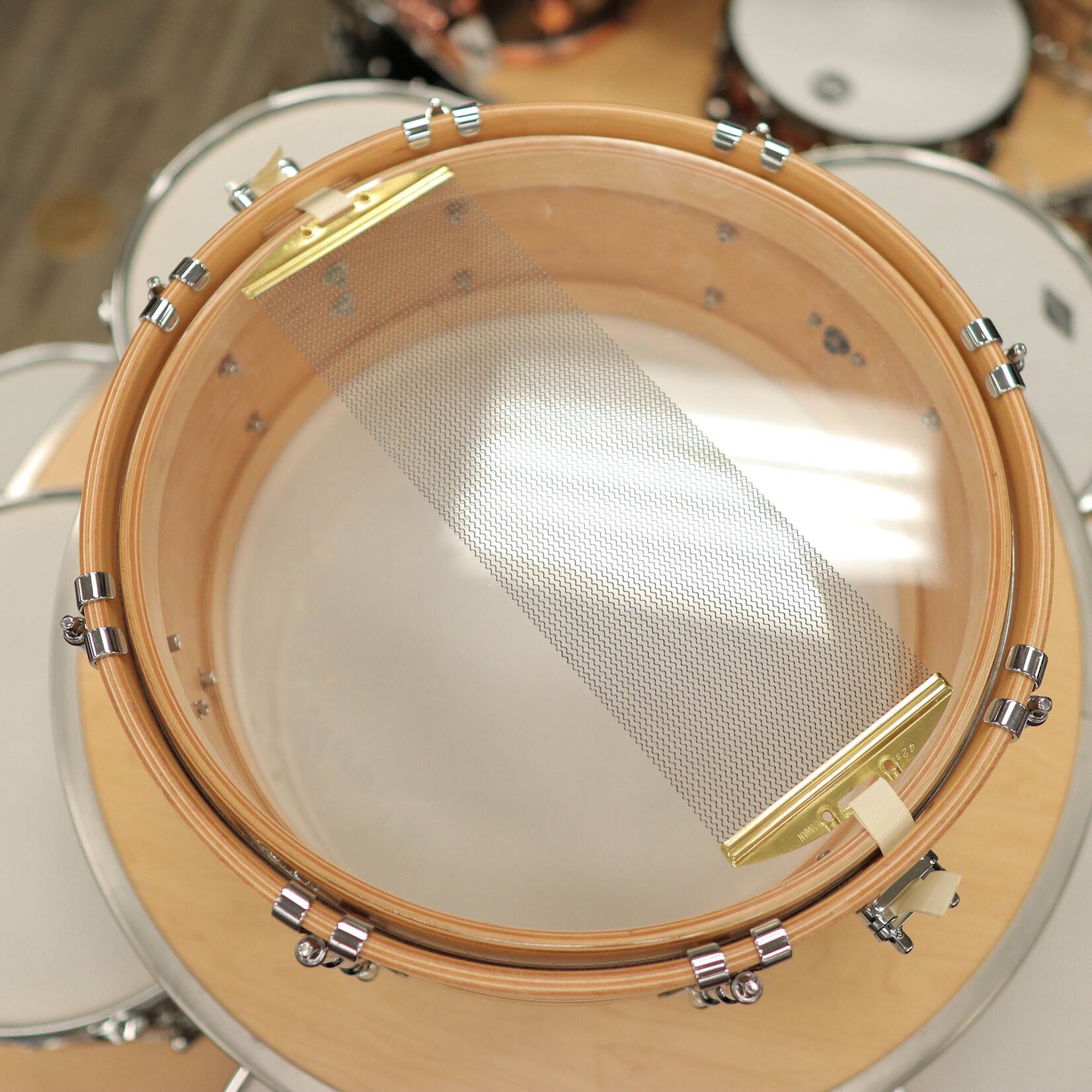 Woods Custom Drums Pre-Owned Woods Custom Drums 5.5x14" Maple/Mahogany Snare Drum w/ Rosewood Inlay & Hybrid Wood Metal Hoops