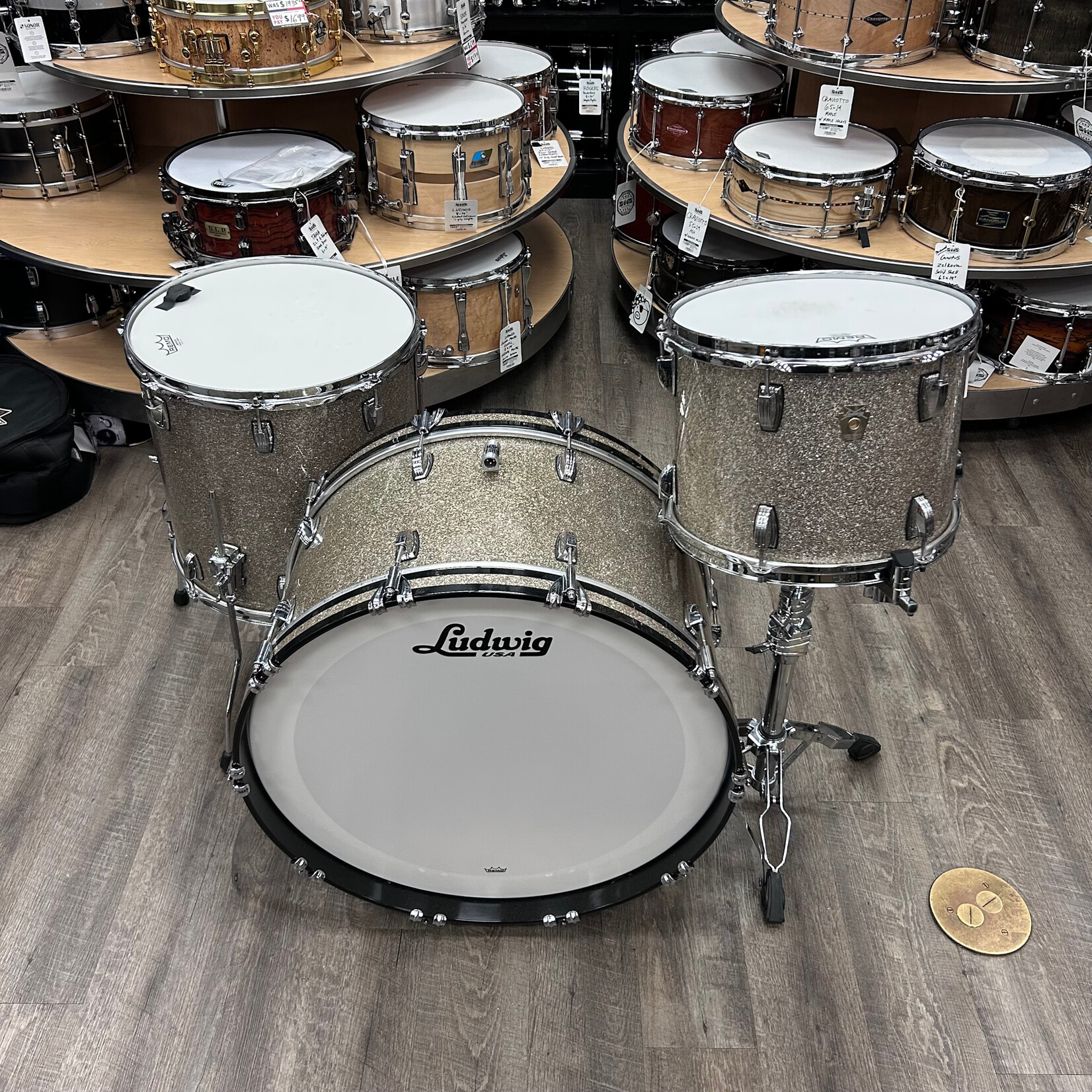 Ludwig Pre-Owned Ludwig Classic Maple Shell Pack 13/16/24 (Ginger Glass Glitter)