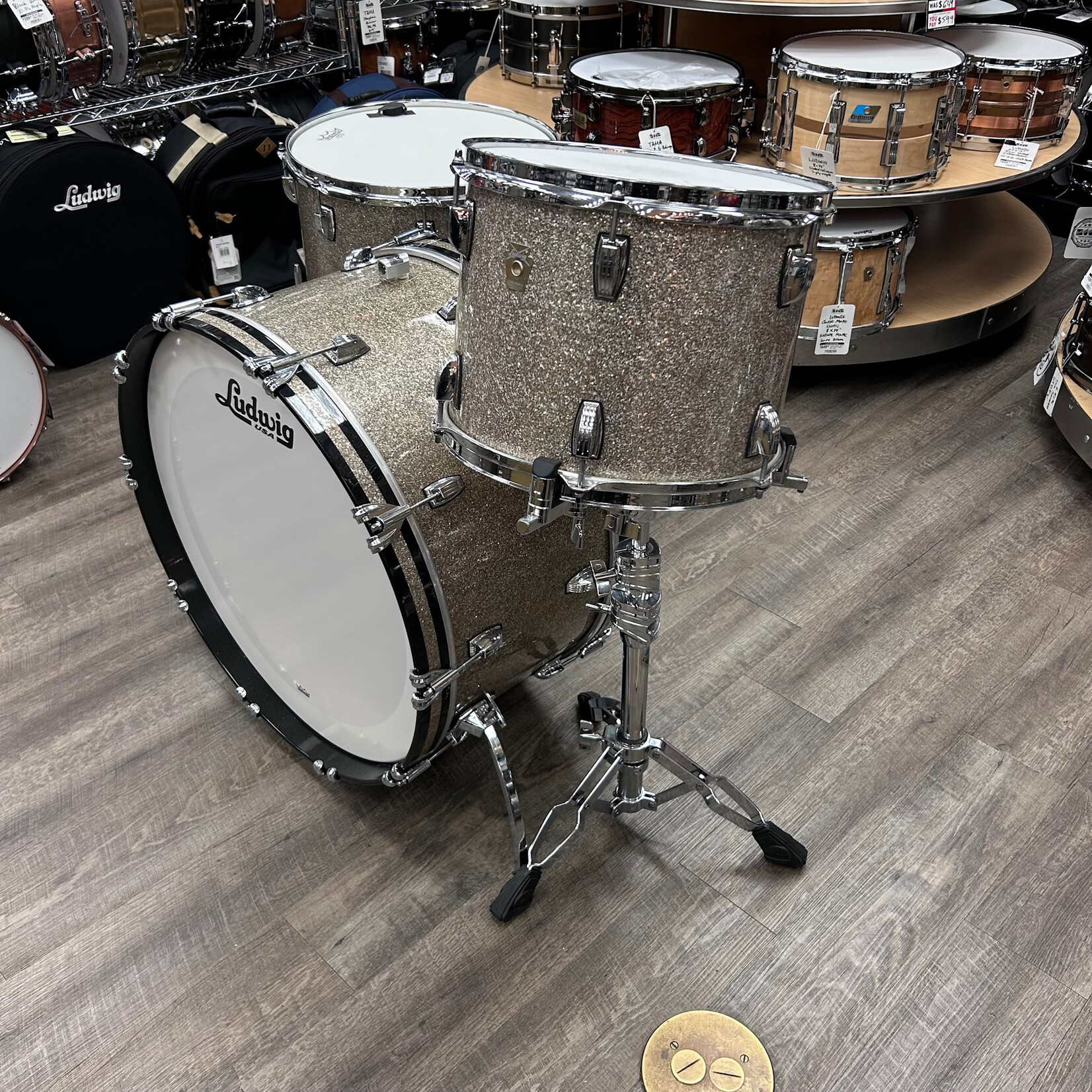 Ludwig Pre-Owned Ludwig Classic Maple Shell Pack 13/16/24 (Ginger Glass Glitter)