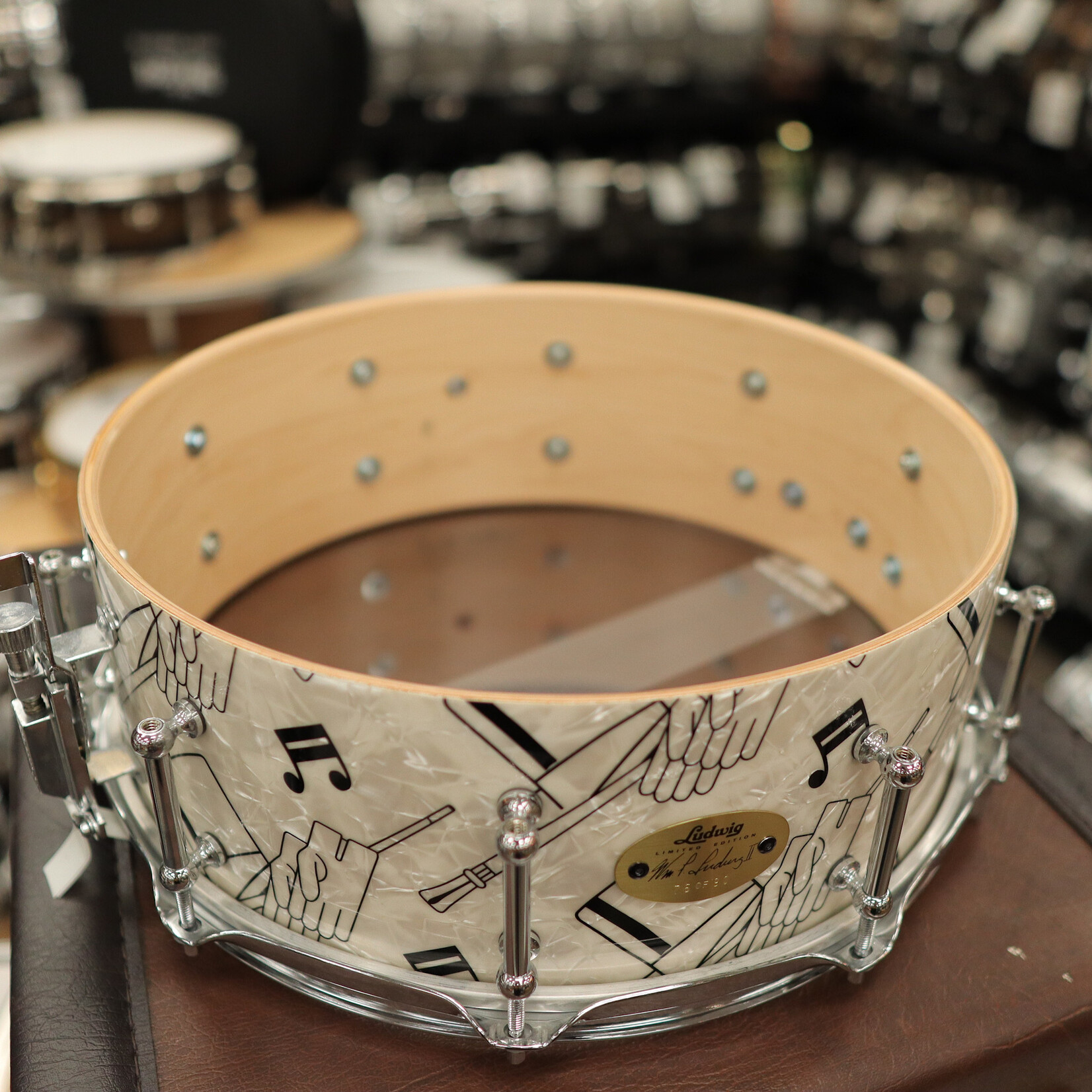 Ludwig Pre-Owned Ludwig 90th Anniversary "Top Hat & Cane" 5x14" Maple Snare Drum