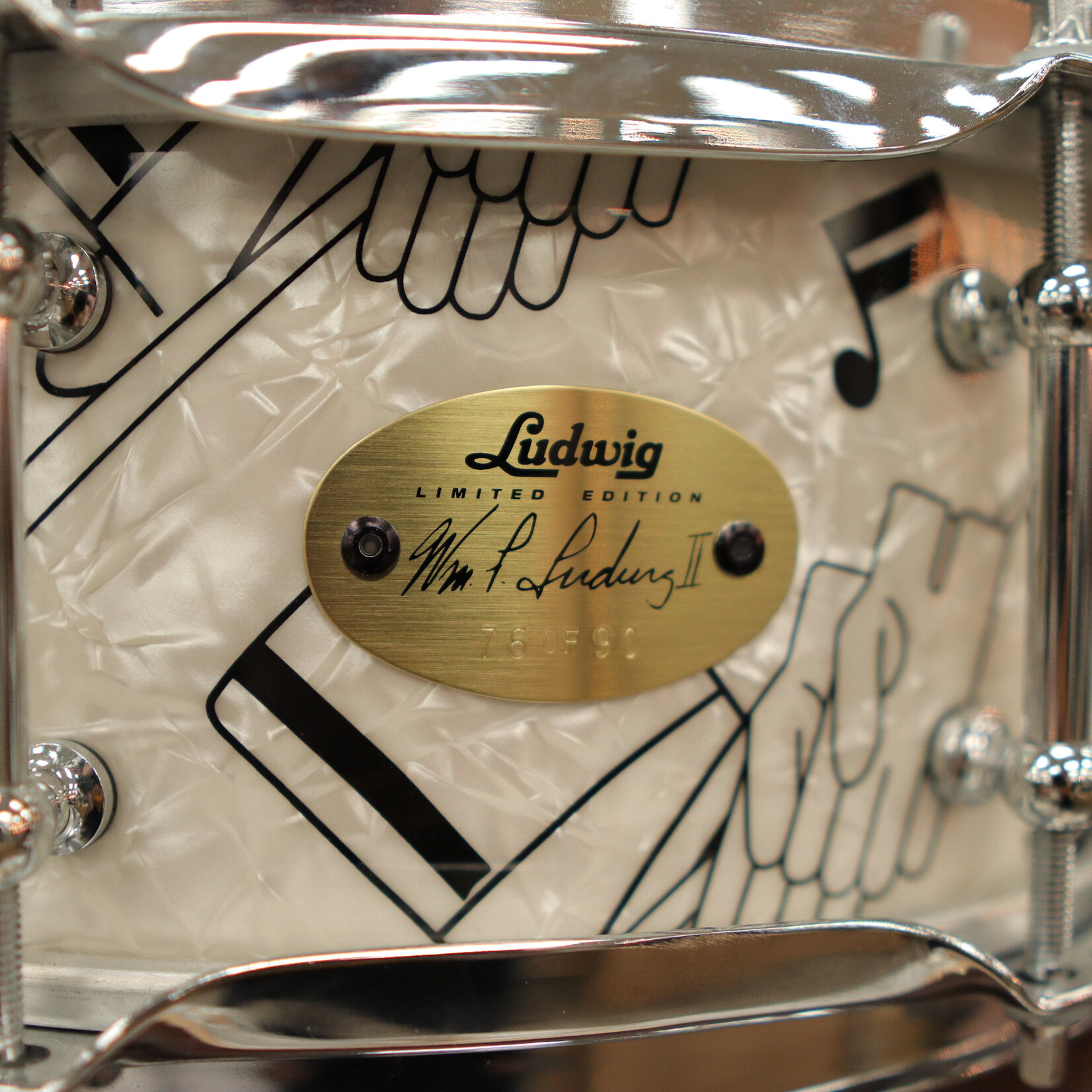 Ludwig Pre-Owned Ludwig 90th Anniversary "Top Hat & Cane" 5x14" Maple Snare Drum