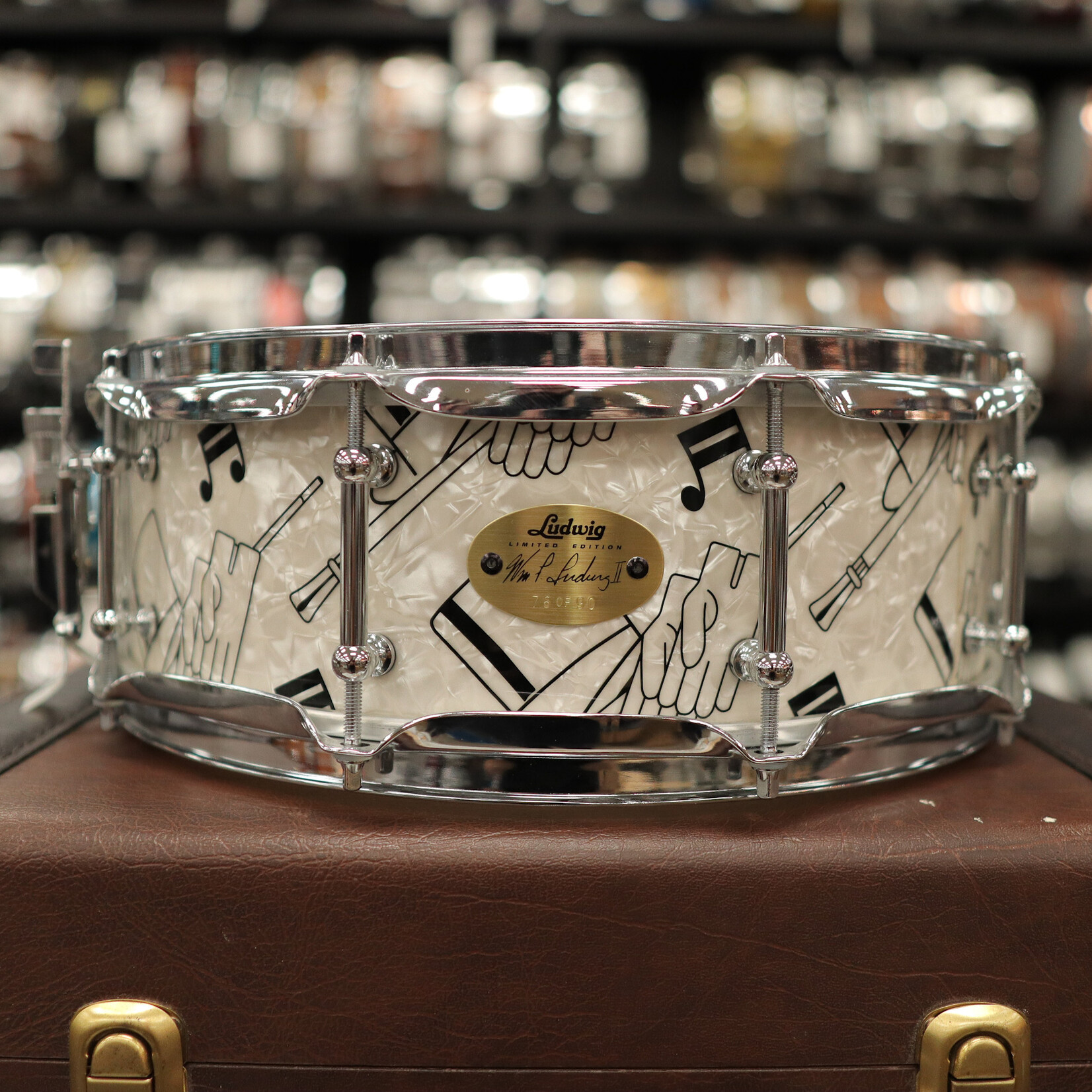 Ludwig Pre-Owned Ludwig 90th Anniversary "Top Hat & Cane" 5x14" Maple Snare Drum