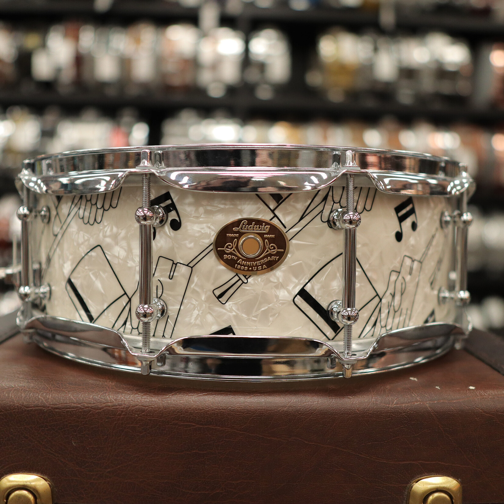 Ludwig Pre-Owned Ludwig 90th Anniversary "Top Hat & Cane" 5x14" Maple Snare Drum