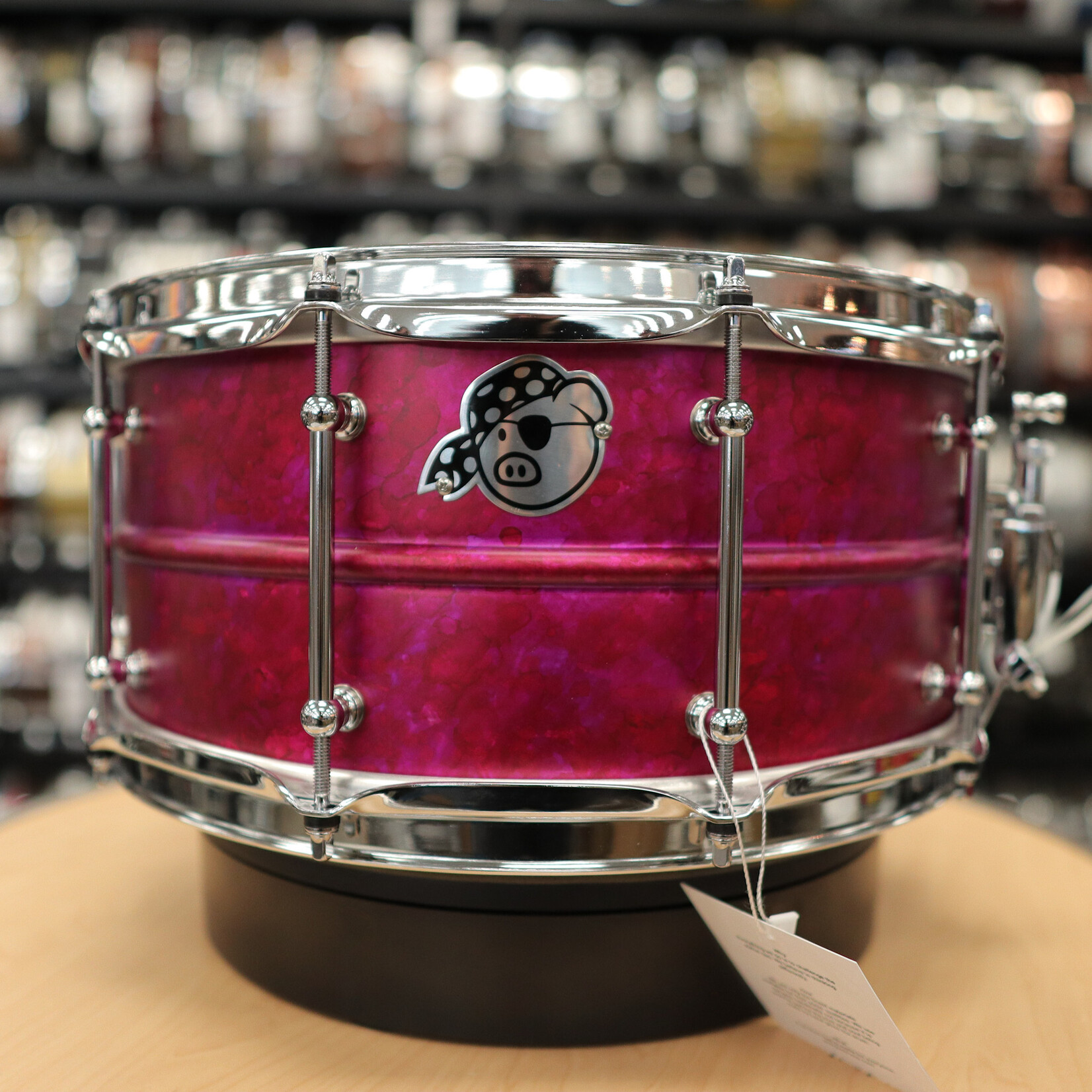 Pork Pie Pork Pie 6.5x14" Aluminum Snare Drum (Pink Alcohol Ink Finish)