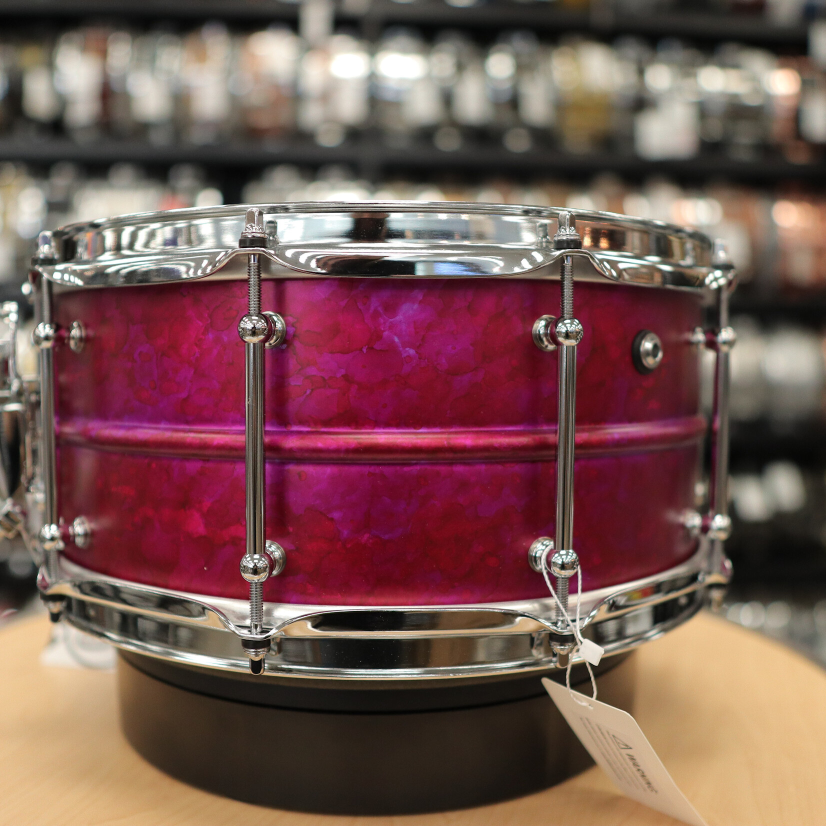 Pork Pie Pork Pie 6.5x14" Aluminum Snare Drum (Pink Alcohol Ink Finish)