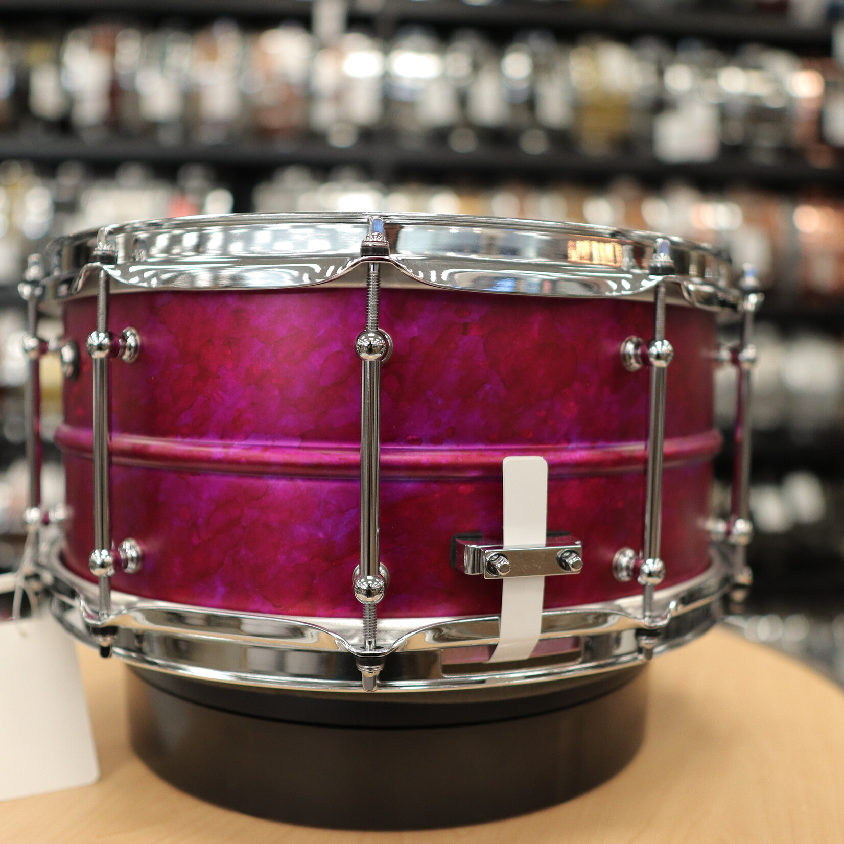Pork Pie Pork Pie 6.5x14" Aluminum Snare Drum (Pink Alcohol Ink Finish)