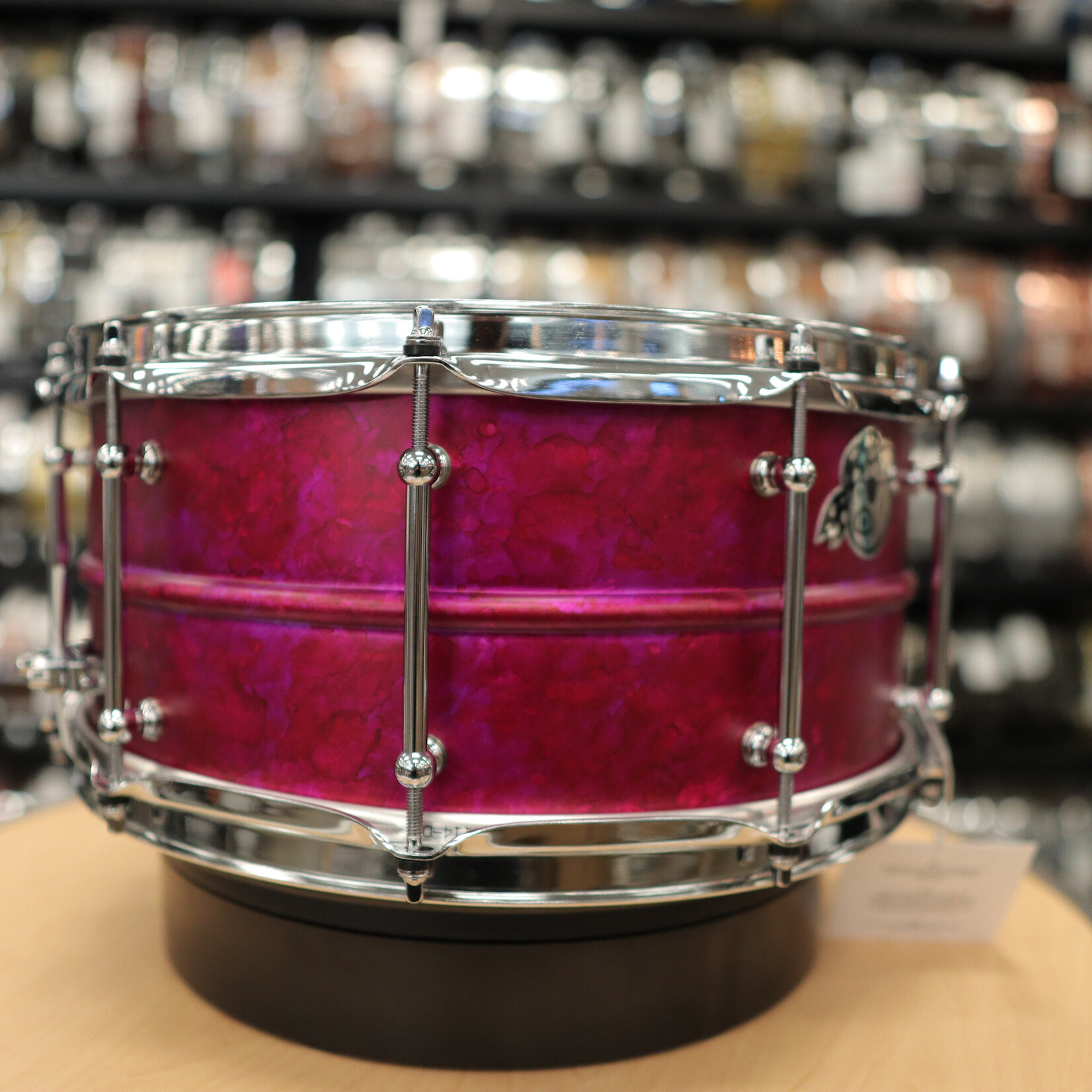 Pork Pie Pork Pie 6.5x14" Aluminum Snare Drum (Pink Alcohol Ink Finish)